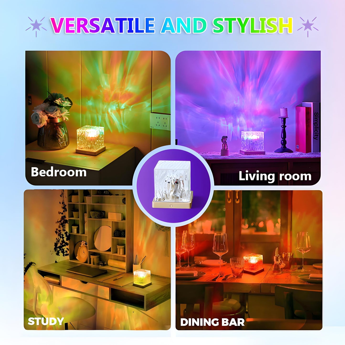 Ocean Wave Projector Light, 16-Color LED Shower Lamp with Remote, 3D Water Ripple Projection, Romantic Ambient Lighting for Kids Room, Relaxation, Bedroom, Bathroom & Night Light