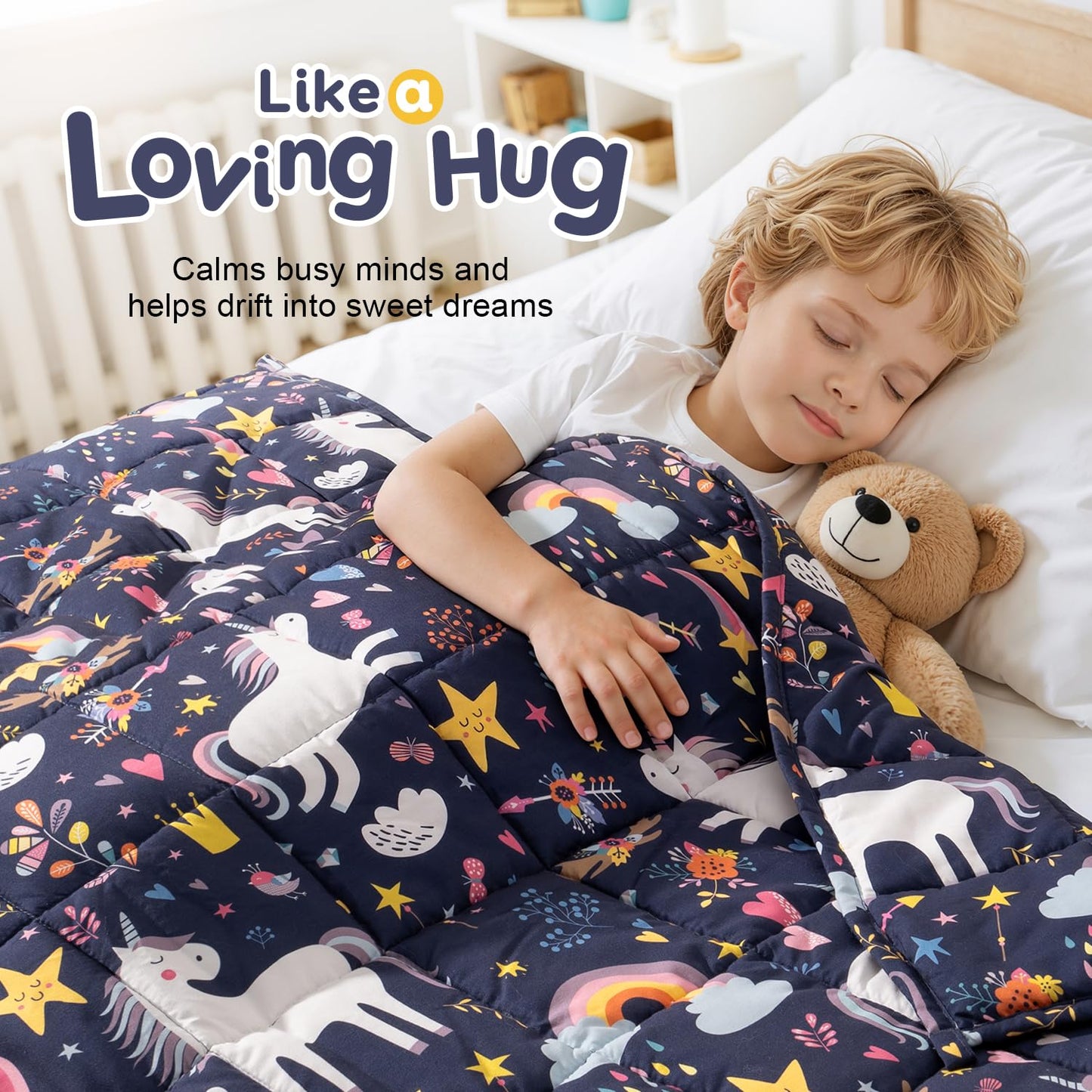 Kivik Weighted Blanket 3lbs, Blue Dinosaur Weighted Blankets, Cute Small Weighted Blankets 3 Pounds, Washable Soft Heavy Blanket Throw for All-Season, 36x48 Inches Blue