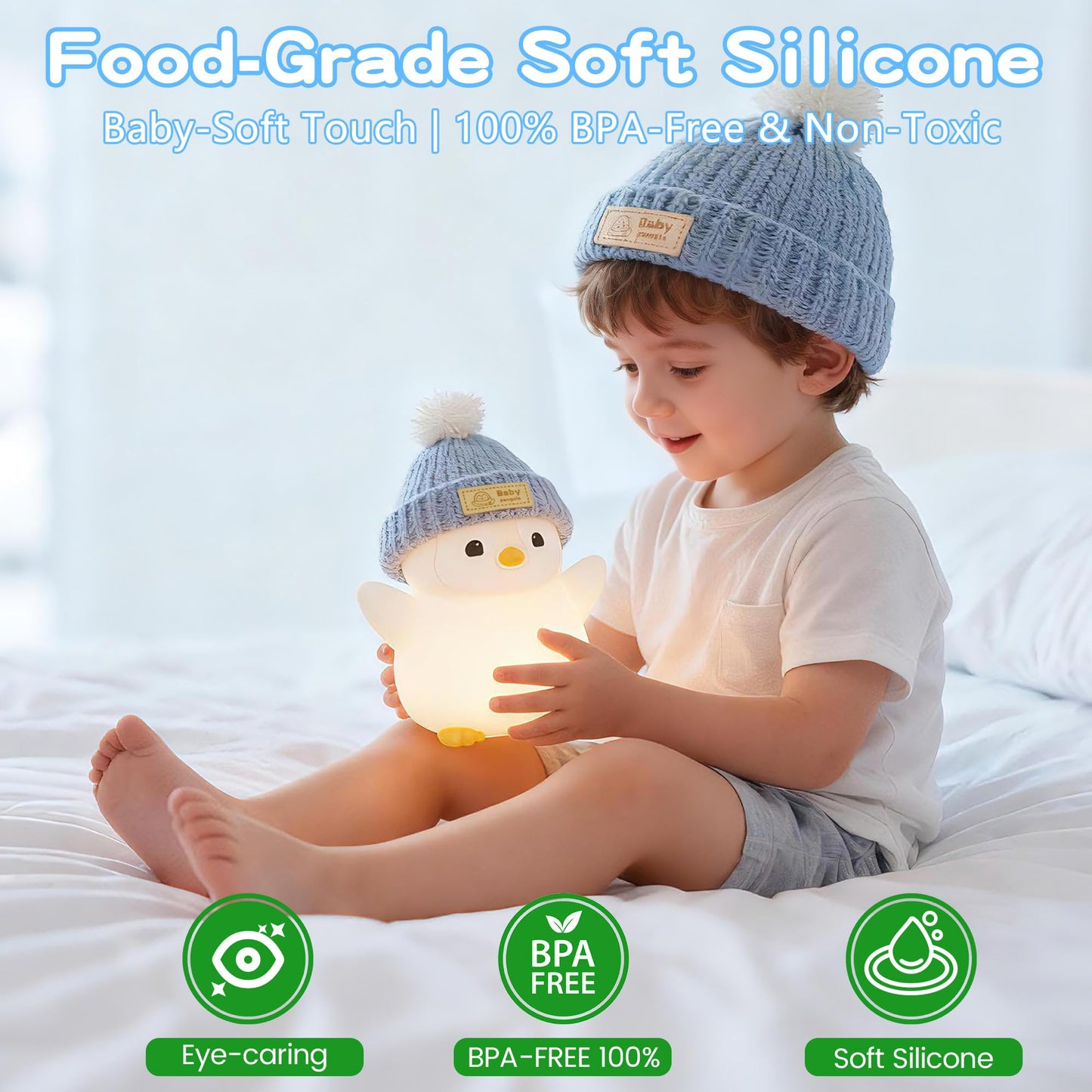 FAMIDUO Capybara Night Light for Kids,Safe Squishy Silicone Nursery Light with Timer,Dimmable & Rechargeable Touch Bedside Lamp, Cute Capybara Gifts for Boys Girls Toddlers, Baby & Kids Room Decor