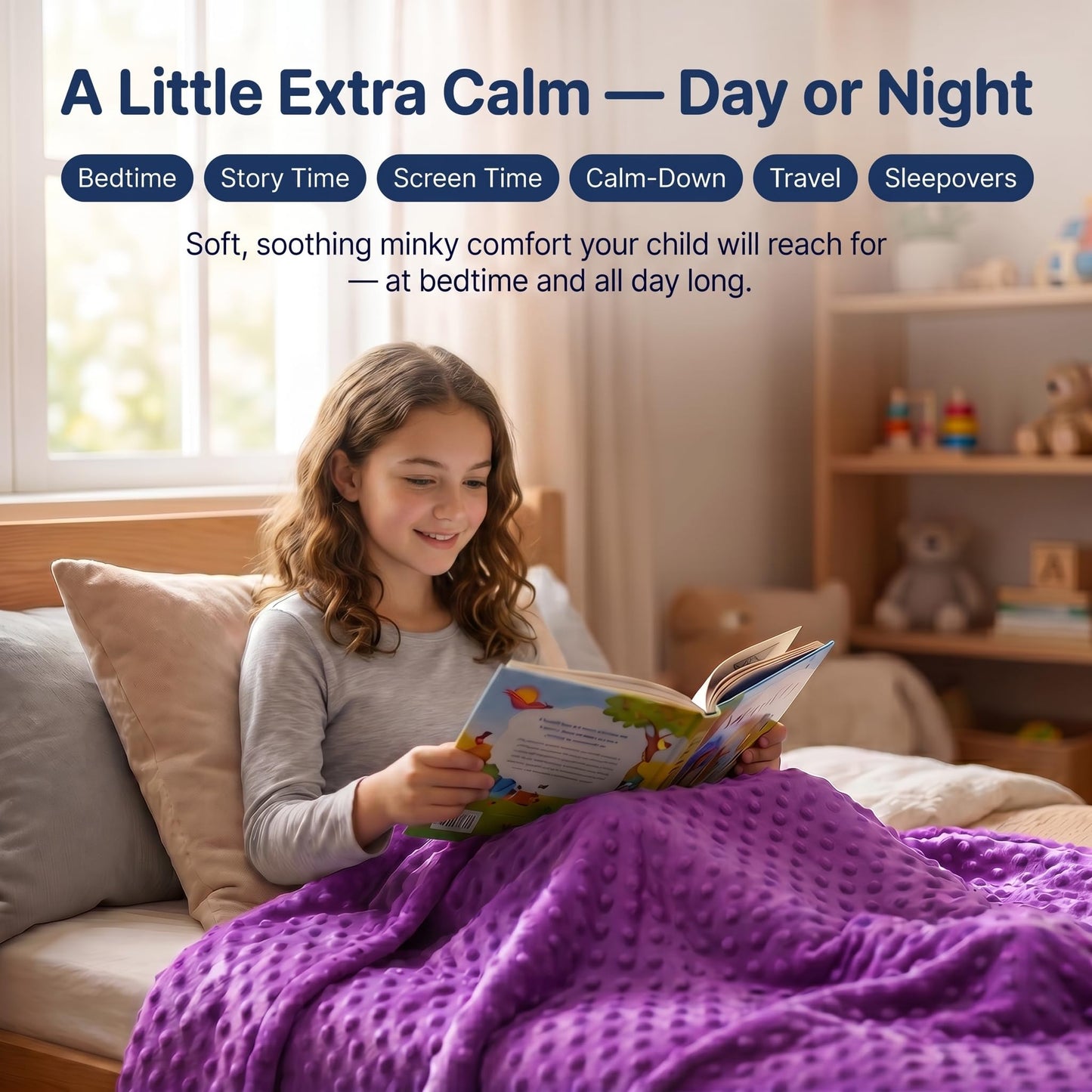 hazli Super-Soft Kids Weighted Blanket 5 Pounds - Weighted Blanket for Kids - Easy to Clean, Washable Minky Cover - 36x48 Inches 5lbs Child - Small Heavy Blanket for Girls and Boys