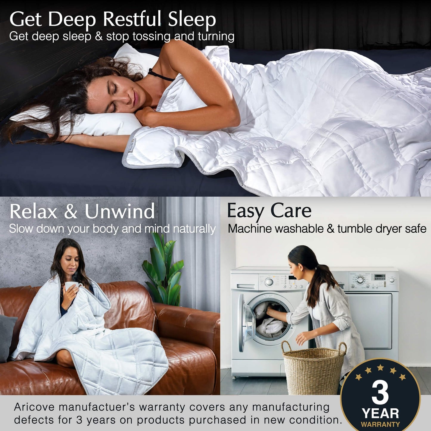 Weighted Blanket for Sensory Calm & Deep Sleep (Cooling Bamboo)