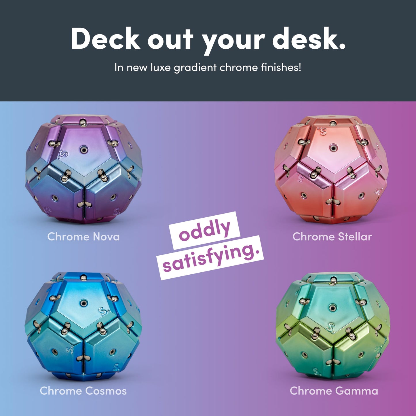 Speks Geode Magnetic Fidget Toy | Sensory Desk Toy for Adults & Teens 14+ | Stress Relief Gift | Sphere, Cool