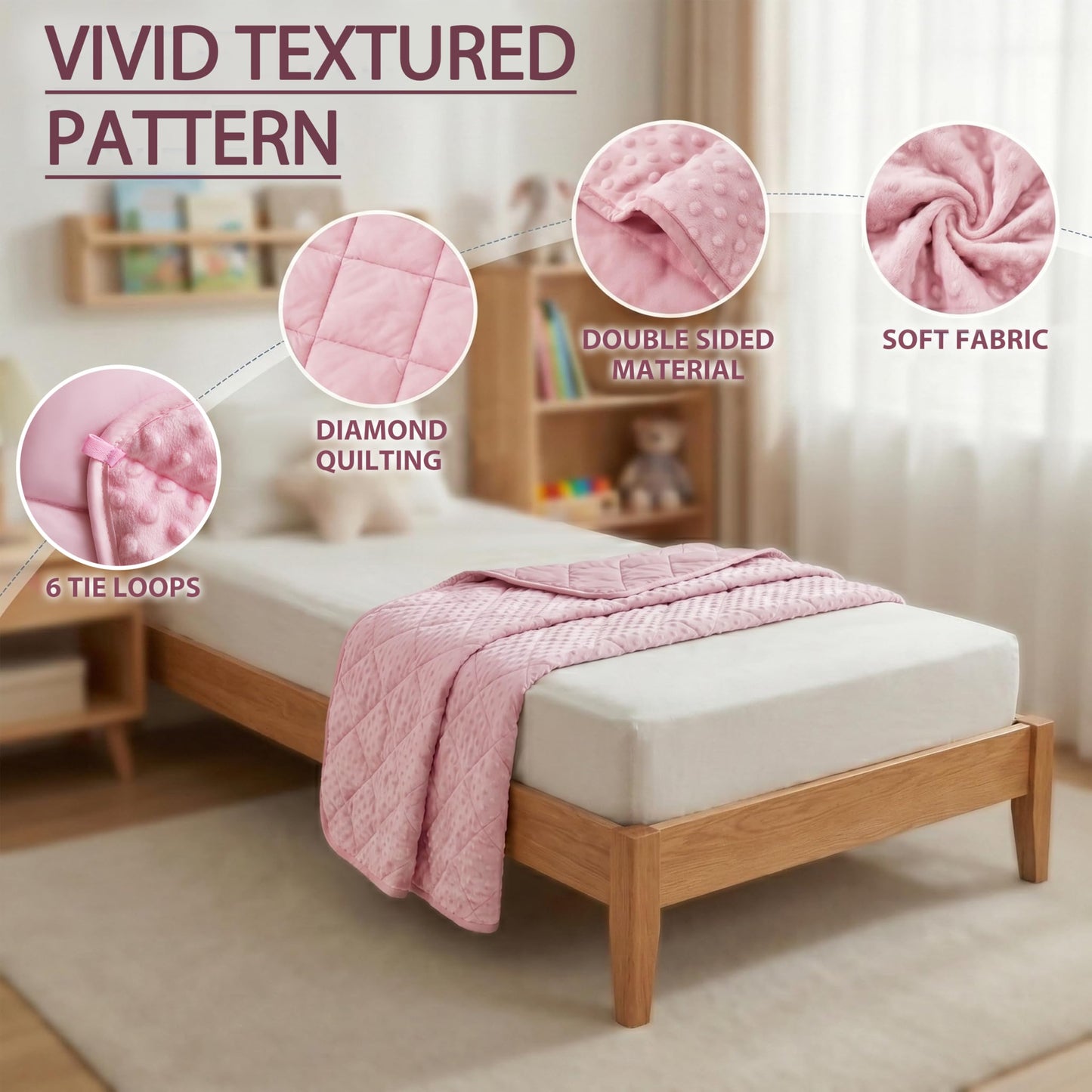 MAXTID Weighted Blanket for Kids 5lbs 36"x48" Cotton Blanket for Boys & Girls Weighted Throw Blanket Children Bedding Gifts for 3 4 5 6 7 8+ Year Old Kids Small Weighted Comfort Blanket