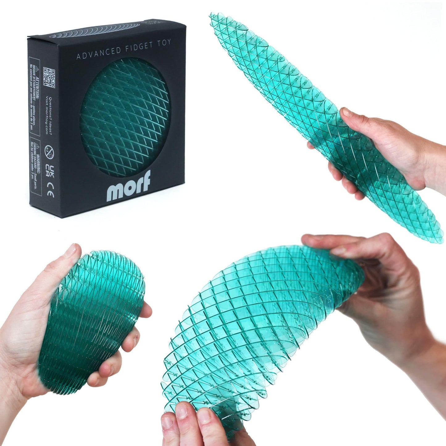 Morf Fidget Worm Toy - Flexible 3D Sensory Slug Figgy Toy for Kids, Teens, and Adults – Stretchy, Quiet, Stress and Anxiety Relief, Focus - For Play, School, Work Gifts, Great For Classroom and Office