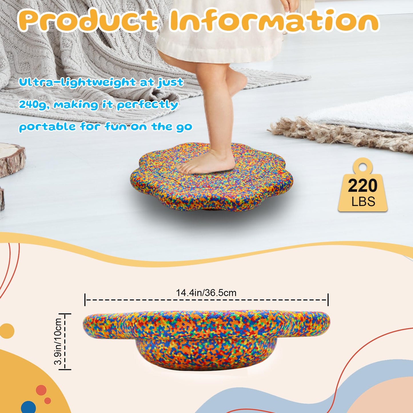EPP Balance Board Kids for Stepping Stones for Kids - Foam Toddler Balance Board for Sensory Training Indoor Outdoor for Boys Girls