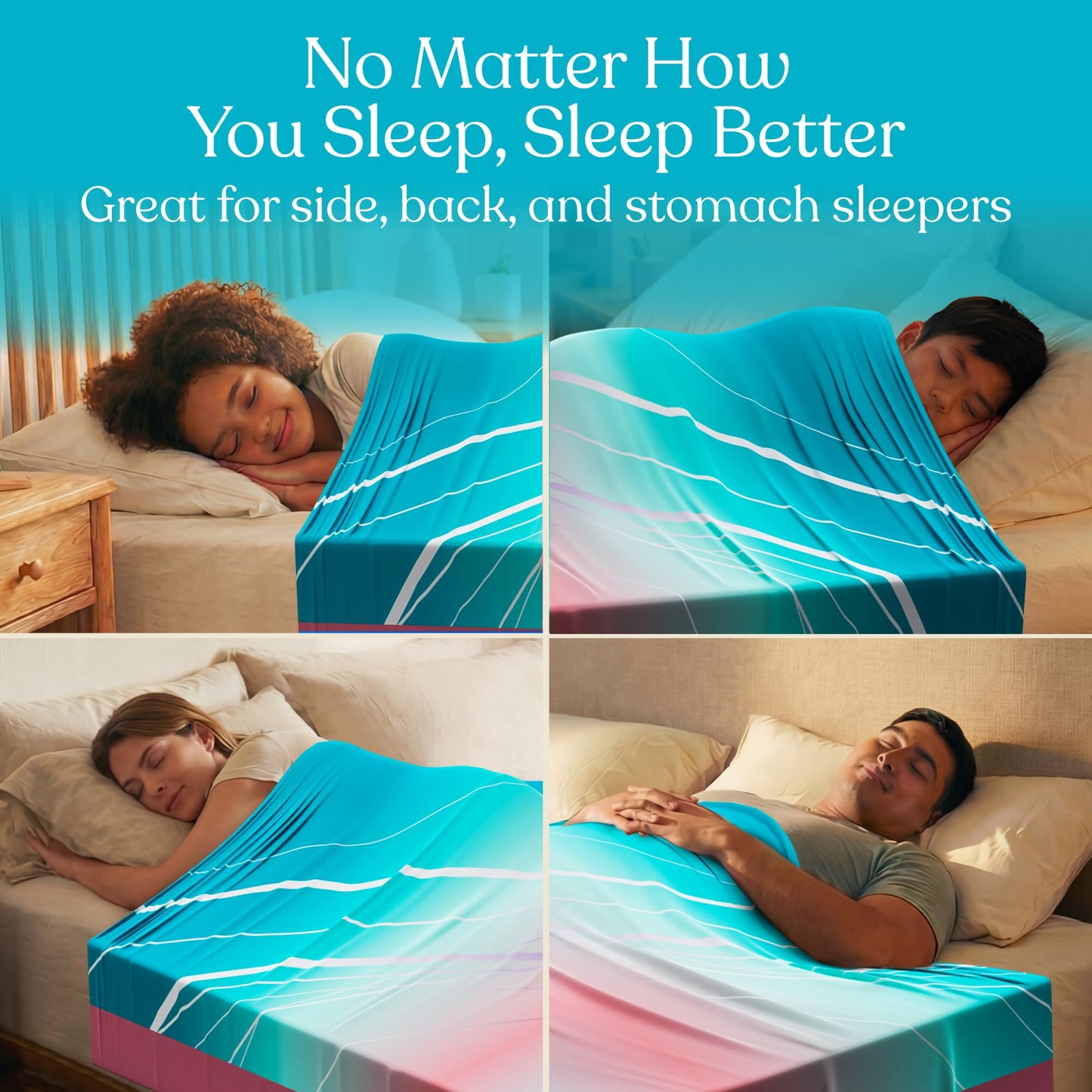Deep Pressure Sensory Bed Sheet – Twin Sensory Compression Sheet Breathable Sleep Pod Blanket for Better Sleep Support – Calming Compression Blankets for Kids and Adults Blue Petal