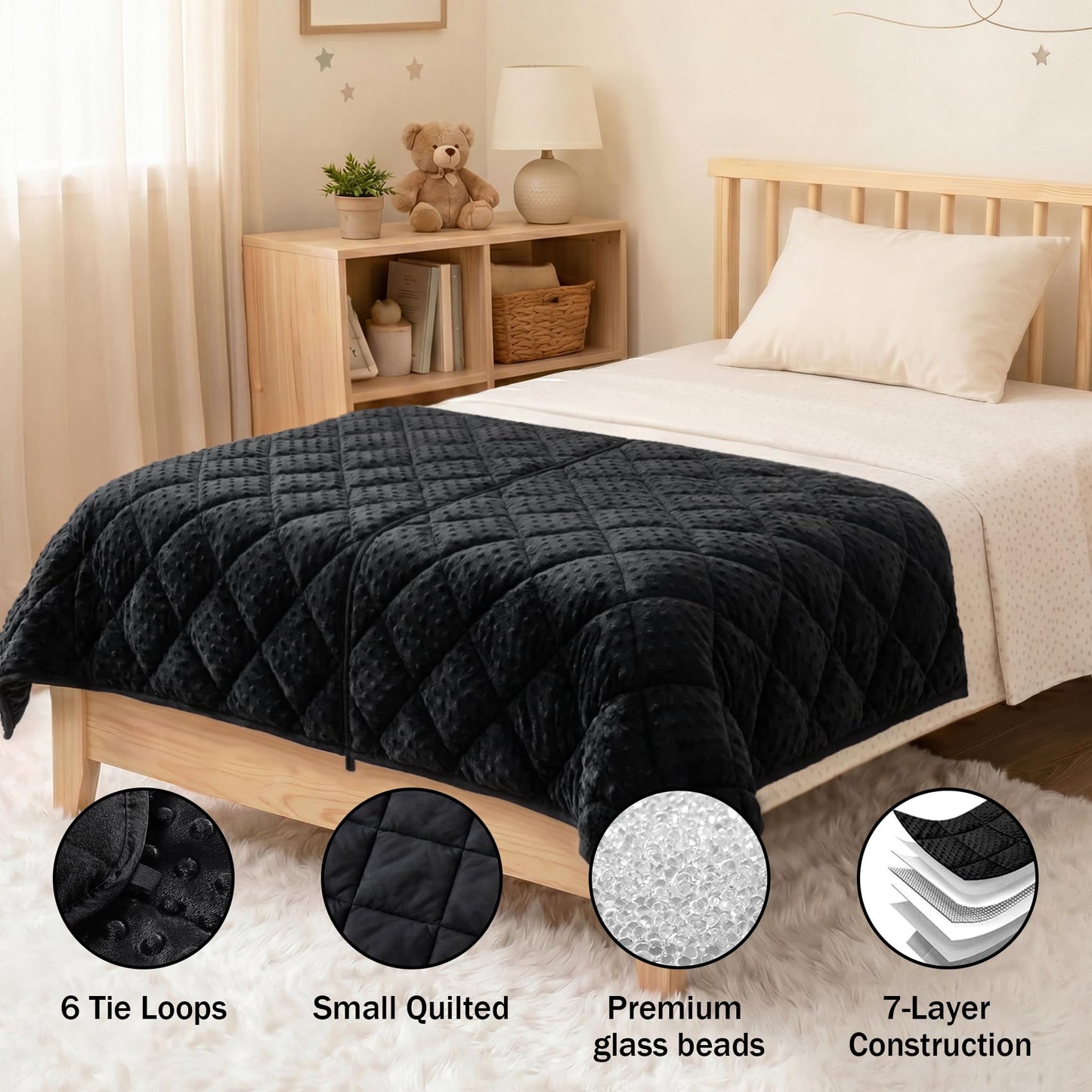MAXTID Weighted Blanket for Kids 5lbs 36"x48" Cotton Blanket for Boys & Girls Weighted Throw Blanket Children Bedding Gifts for 3 4 5 6 7 8+ Year Old Kids Small Weighted Comfort Blanket