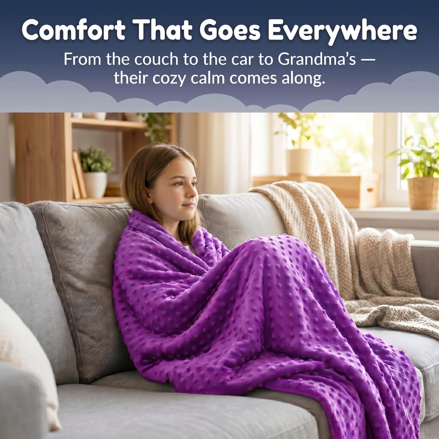 hazli Super-Soft Kids Weighted Blanket 5 Pounds - Weighted Blanket for Kids - Easy to Clean, Washable Minky Cover - 36x48 Inches 5lbs Child - Small Heavy Blanket for Girls and Boys