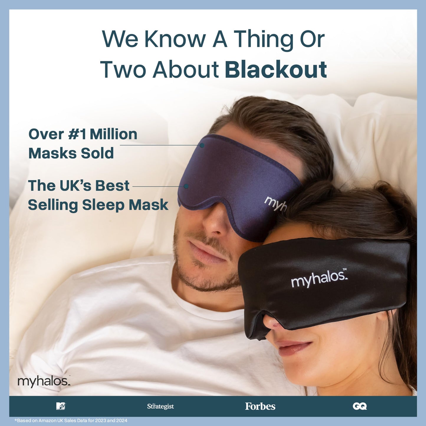 MyHalos® Sleep Mask – 3D Blackout Eye Mask for Women & Men, Side Sleepers, Zero Pressure Memory Foam Eyelash Friendly, Breathable,Award-Winning Sleep Aid for Travel (Black, 1 Count (Pack of 1)