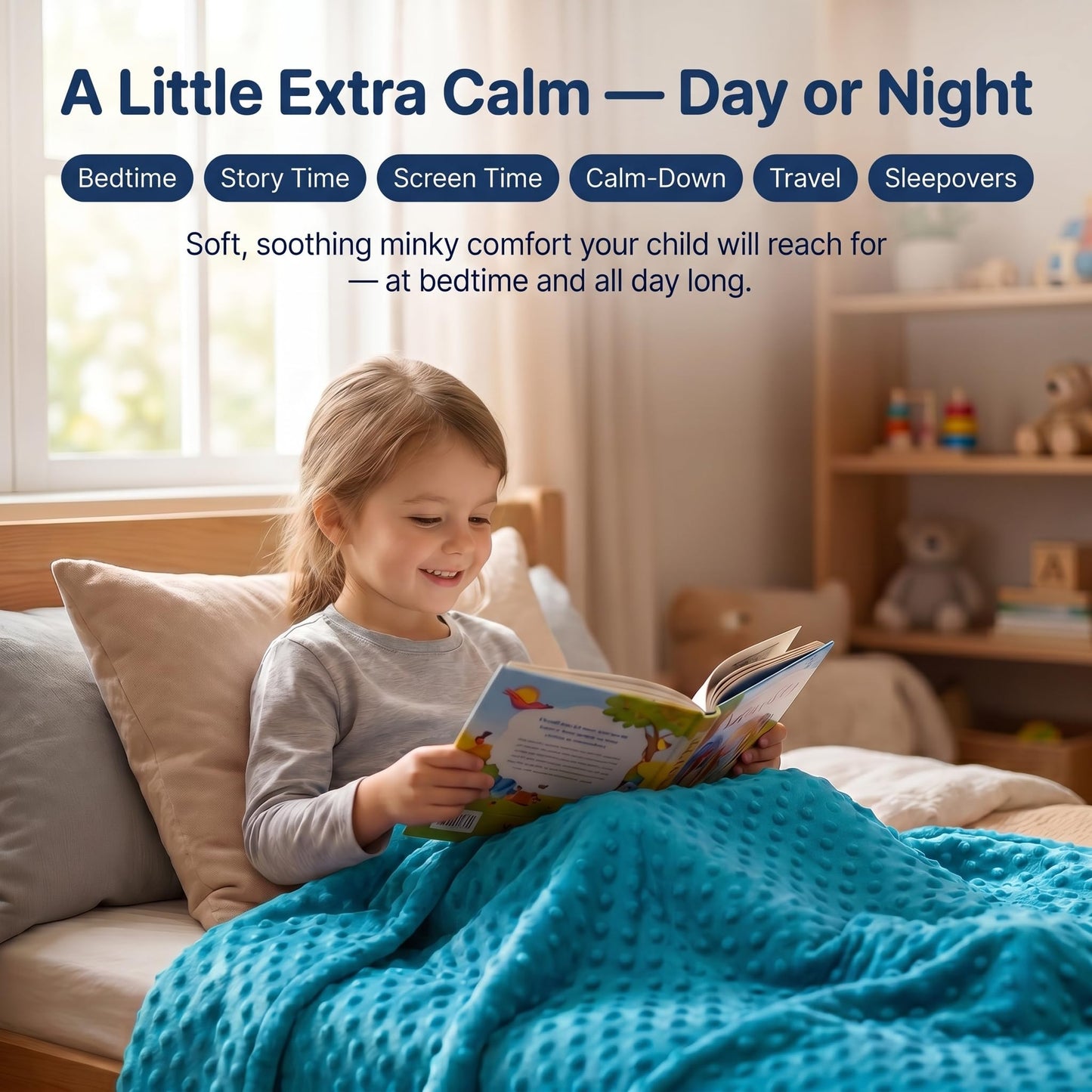 hazli Super-Soft Kids Weighted Blanket 5 Pounds - Weighted Blanket for Kids - Easy to Clean, Washable Minky Cover - 36x48 Inches 5lbs Child - Small Heavy Blanket for Girls and Boys