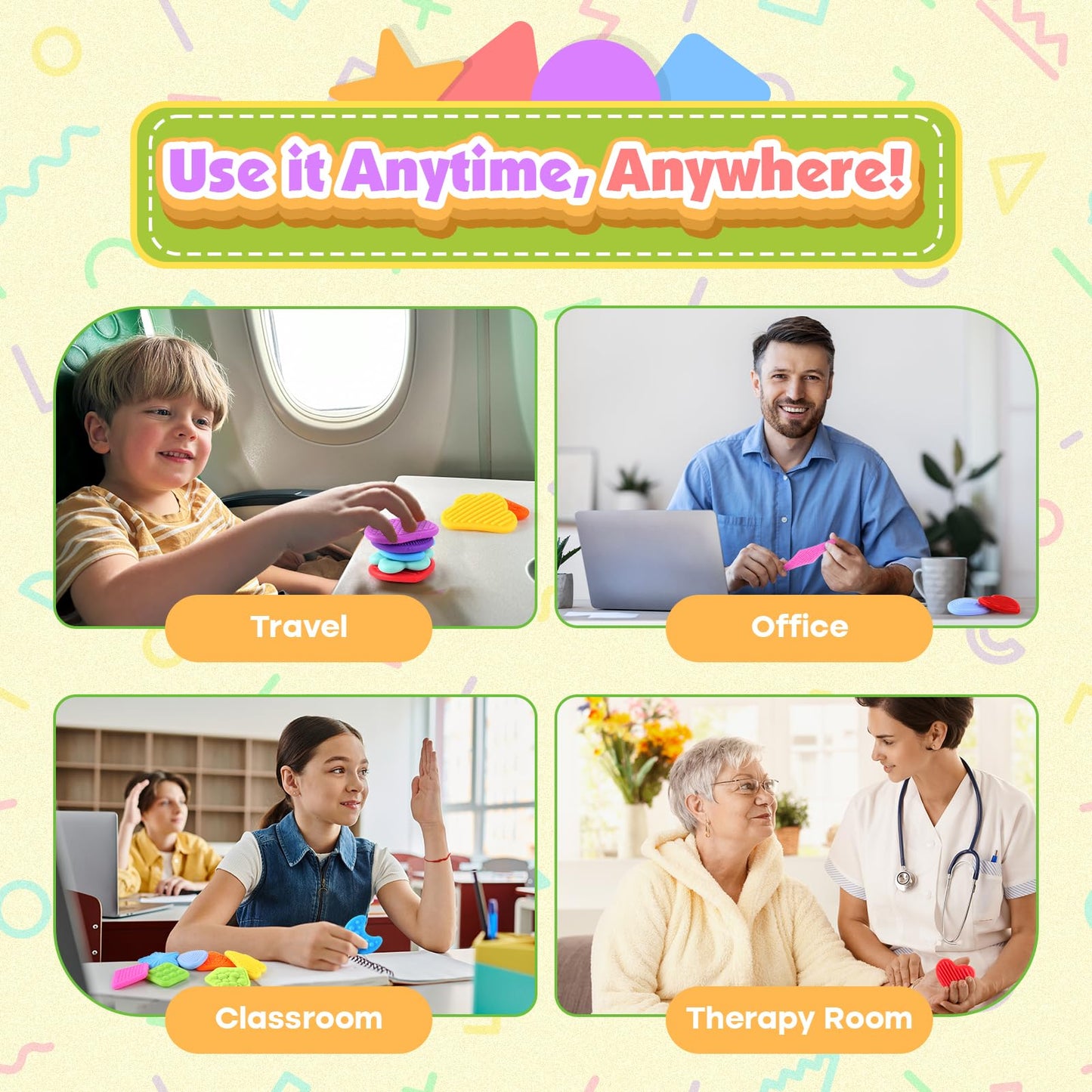 Squishy Sensory Toys for Kids Toddlers: Super Soft & Textured Sensory Fidget Toy for Autistic Children Special Needs | Stress Calming Toys for Kids | Baby Stocking Stuffers Fidget Toy for Autism, ADHD
