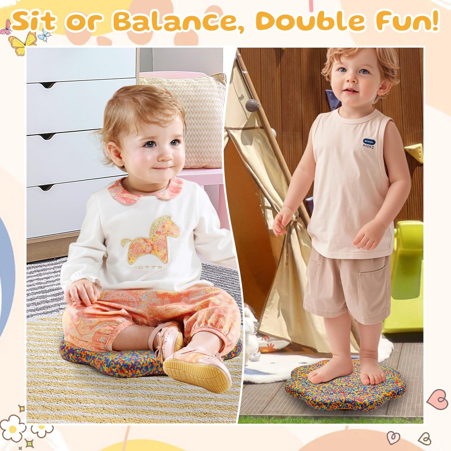 EPP Balance Board Kids for Stepping Stones for Kids - Foam Toddler Balance Board for Sensory Training Indoor Outdoor for Boys Girls