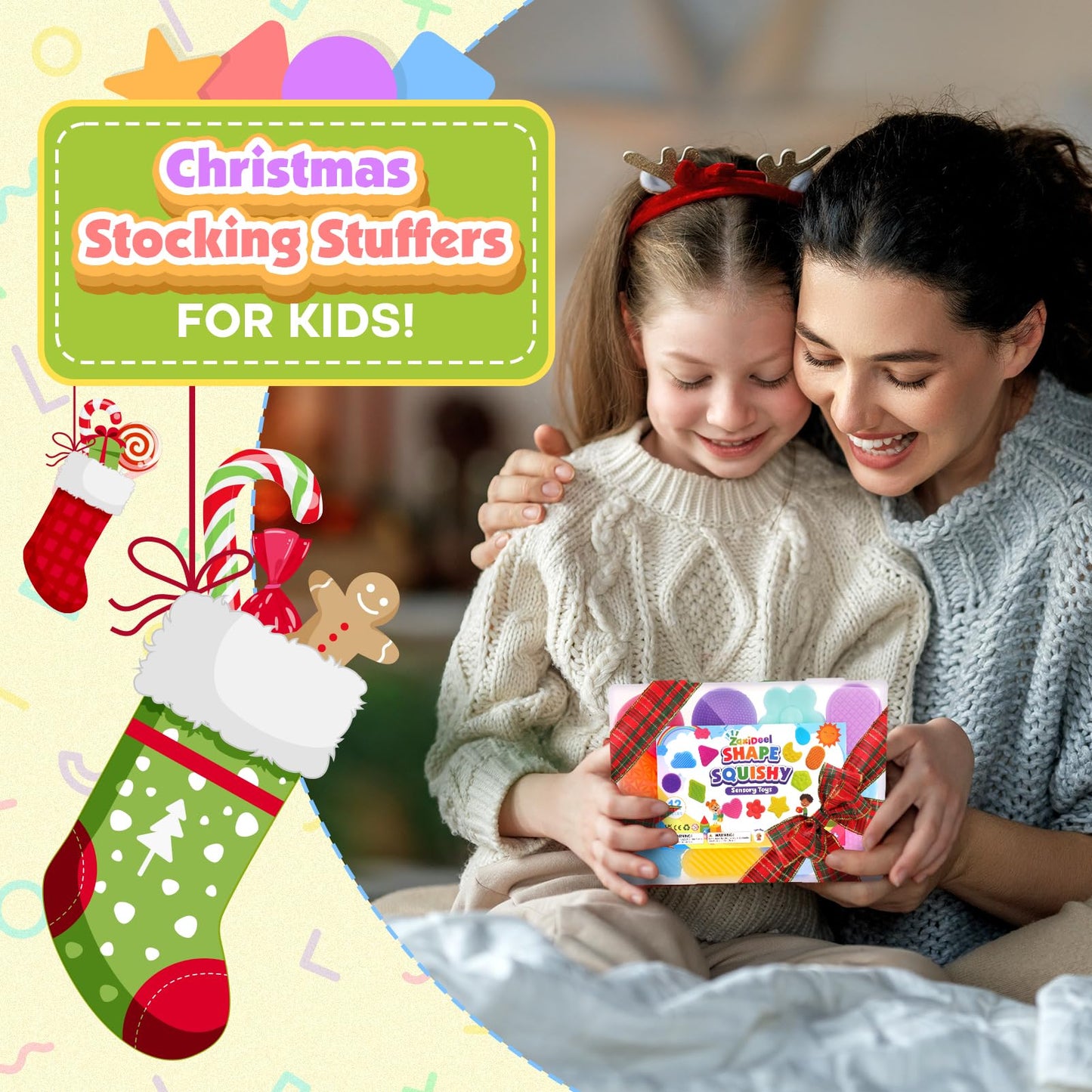 Squishy Sensory Toys for Kids Toddlers: Super Soft & Textured Sensory Fidget Toy for Autistic Children Special Needs | Stress Calming Toys for Kids | Baby Stocking Stuffers Fidget Toy for Autism, ADHD
