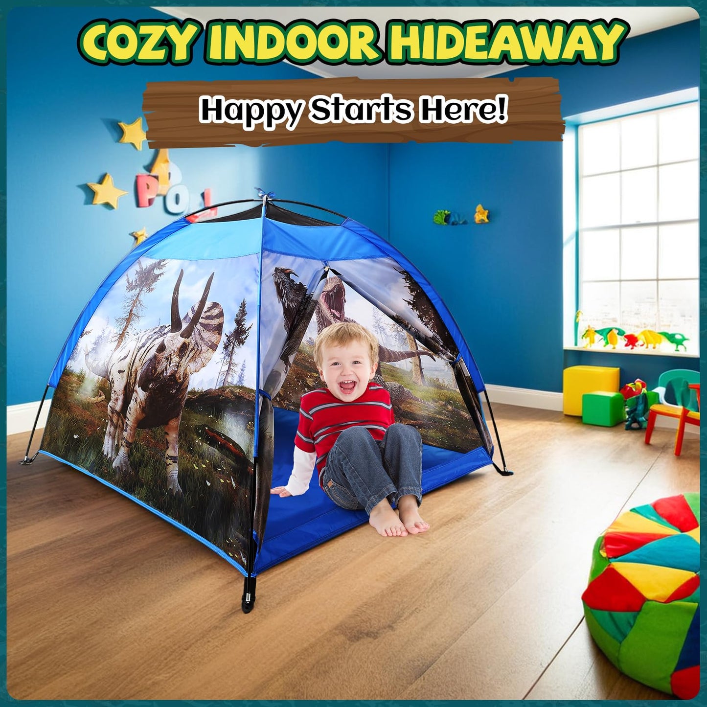 Kaivee Space World Play Tent Pop Up Kids Indoor Sensory Playhouse Children Foldable Kids Tent for Boys Girls Toddler as 3 4 5 6 7 Years Gift as Birthday Christmas Toys