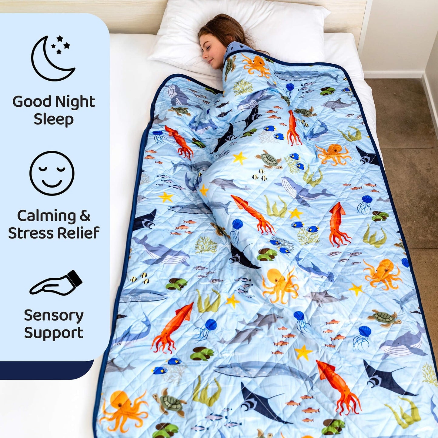 Weighted Blanket for Sensory Calm & Deep Sleep (Cooling Bamboo)