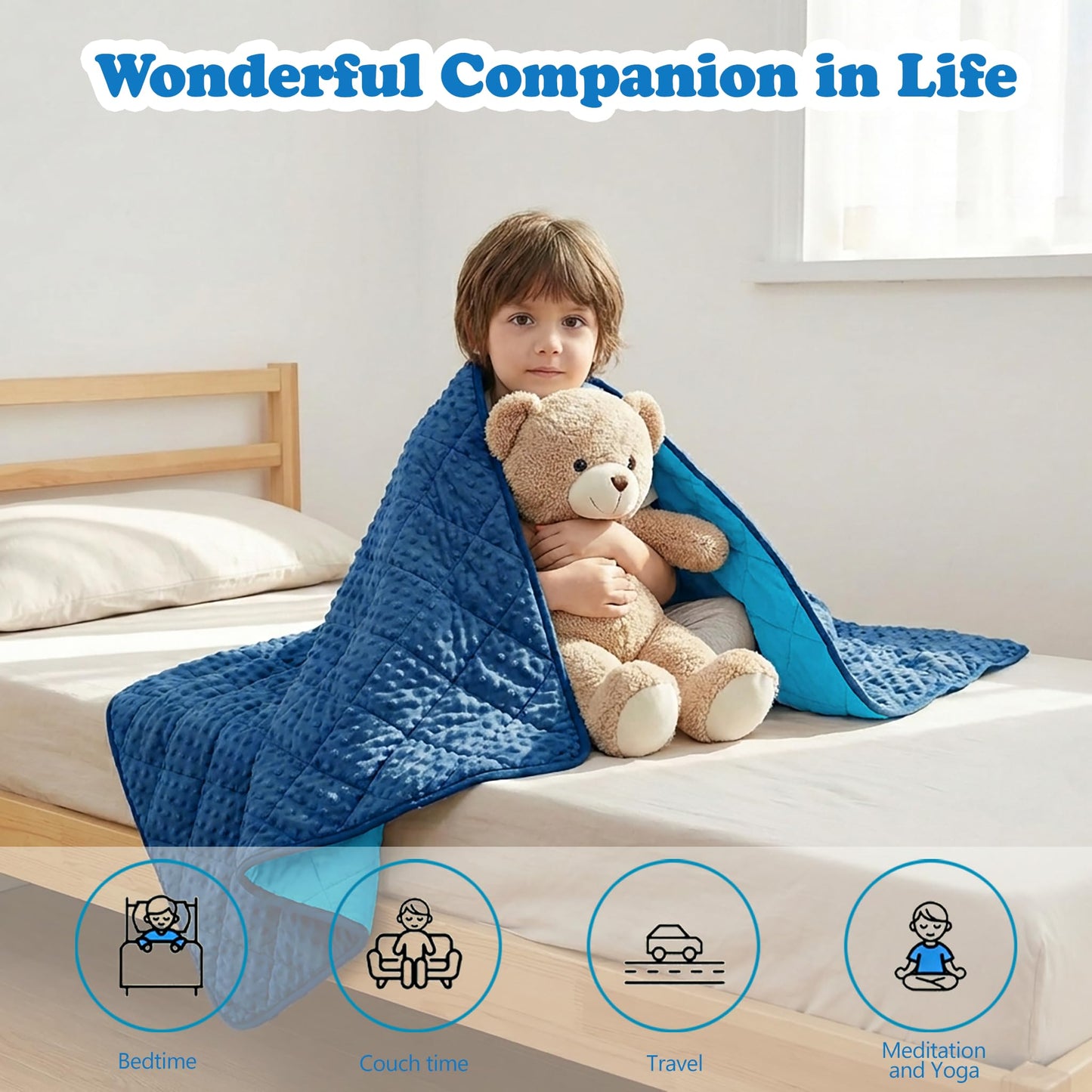 MAXTID Weighted Blanket for Kids 5lbs 36"x48" Cotton Blanket for Boys & Girls Weighted Throw Blanket Children Bedding Gifts for 3 4 5 6 7 8+ Year Old Kids Small Weighted Comfort Blanket