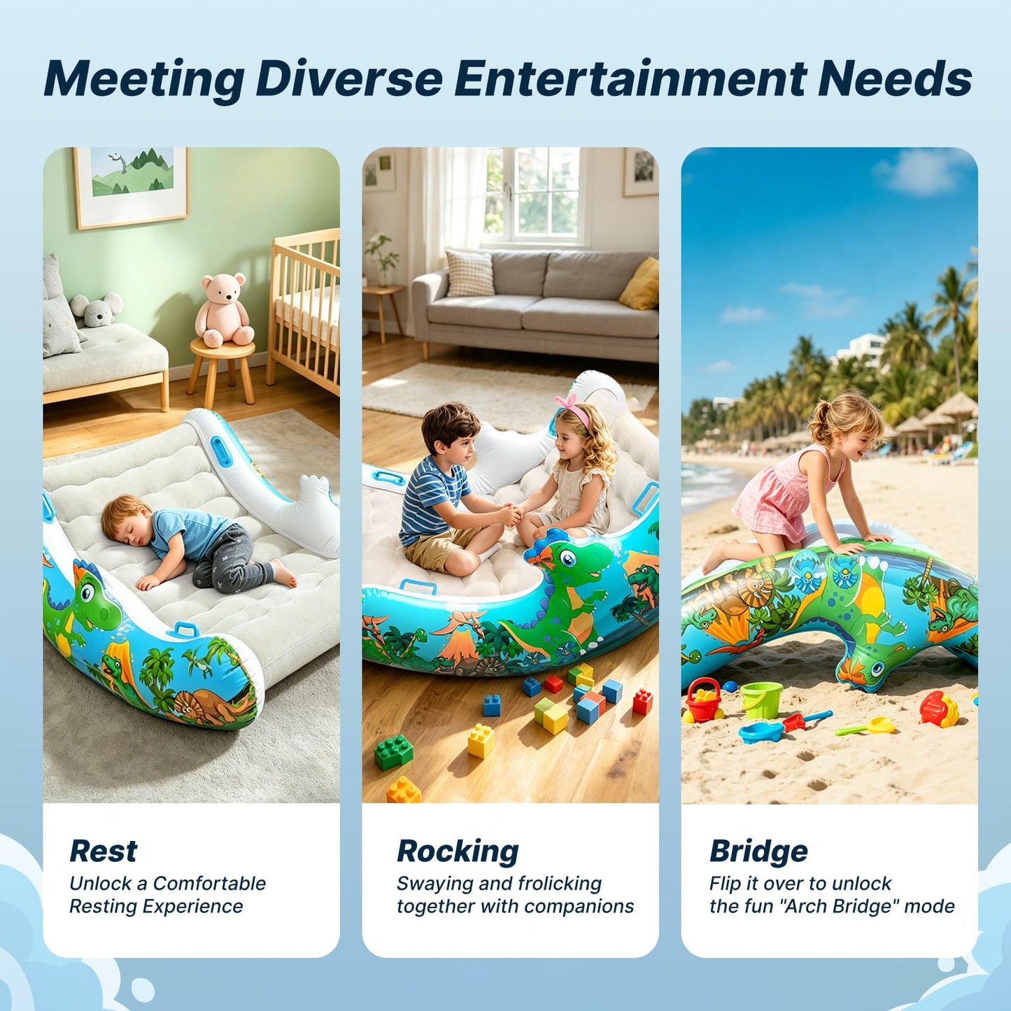 Sensory Inflatable Rocking Chair-Toddler Inflatable Rocking Chair for Sensory Needs, ADHD & Calming, Built in dual function air pump, Autism Sensory Products for Sensory Room, Ideal Gift for BoysGirls