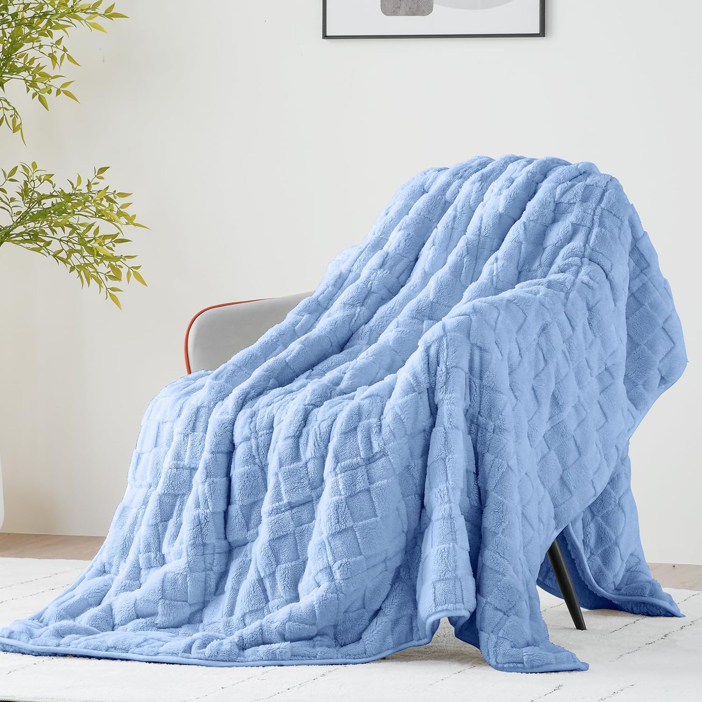 Uttermara Weighted Blankets for Adults Queen Size, 15lbs 60x80 inches Blanket with Soft Warm Plush Sherpa Fleece, Washable Thick Heavy Throw for Sleeping and Calming, Grey