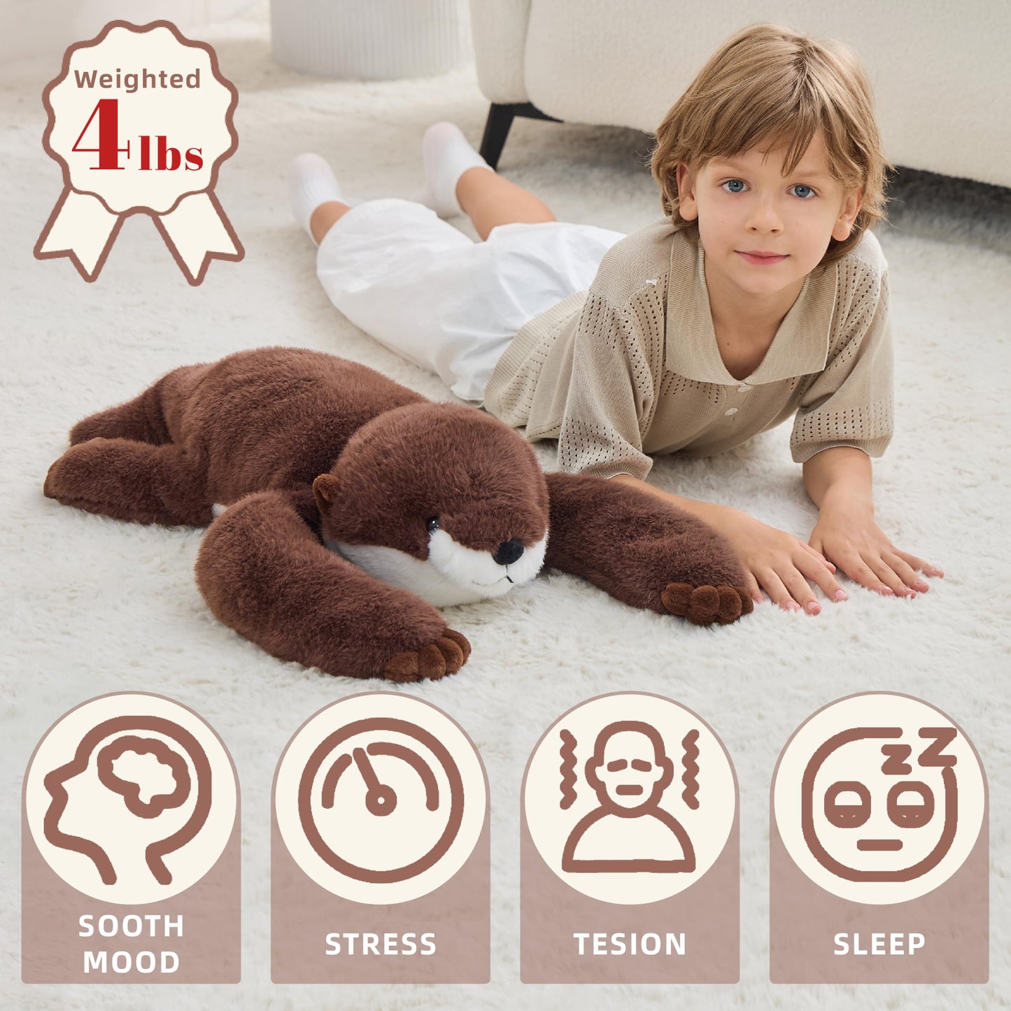 Weighted Sloth Stuffed Animal – 25 Inch, 4 lbs Plush Lying Toy for Kids and Adults – Soft and Cozy Weighted Companion for Bedtime, Gifting, and Everyday Comfort