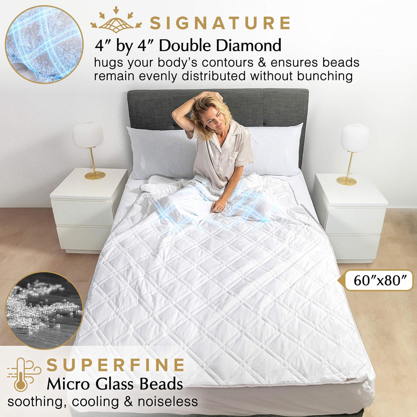 Weighted Blanket for Sensory Calm & Deep Sleep (Cooling Bamboo)