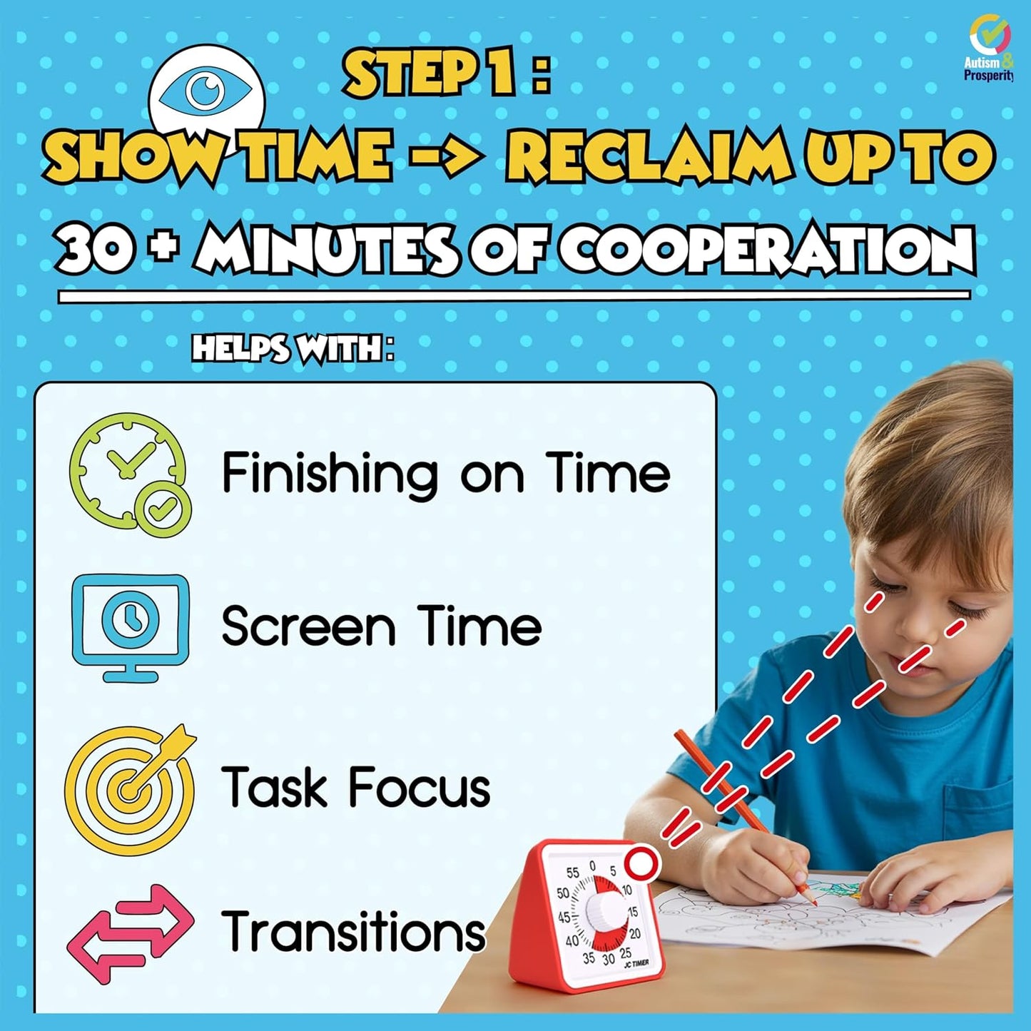 Autism & Prosperity Time Schedule Tasks - Autism Learning Materials, Special Education Autism Sensory Products, Sensory Toys for Kids with Autism, Visual Schedule for Kids with Autism Age 3 4 5 7 8 12