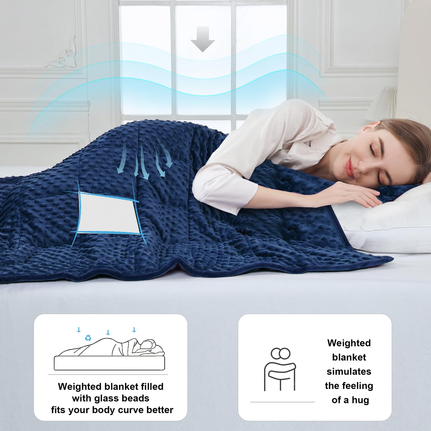 Alomidds Weighted Blanket, Luxury Velvet Weighted Blankets for Kids,Warm and Breathable Soft and Comfort Minky, Cute Heavy Blanket with Premium Glass Beads (41"x60" 7LBS, Purple)