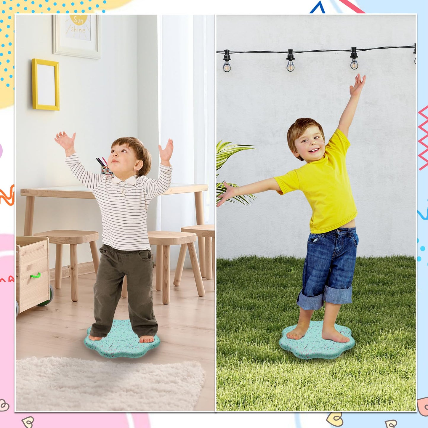 EPP Balance Board Kids for Stepping Stones for Kids - Foam Toddler Balance Board for Sensory Training Indoor Outdoor for Boys Girls