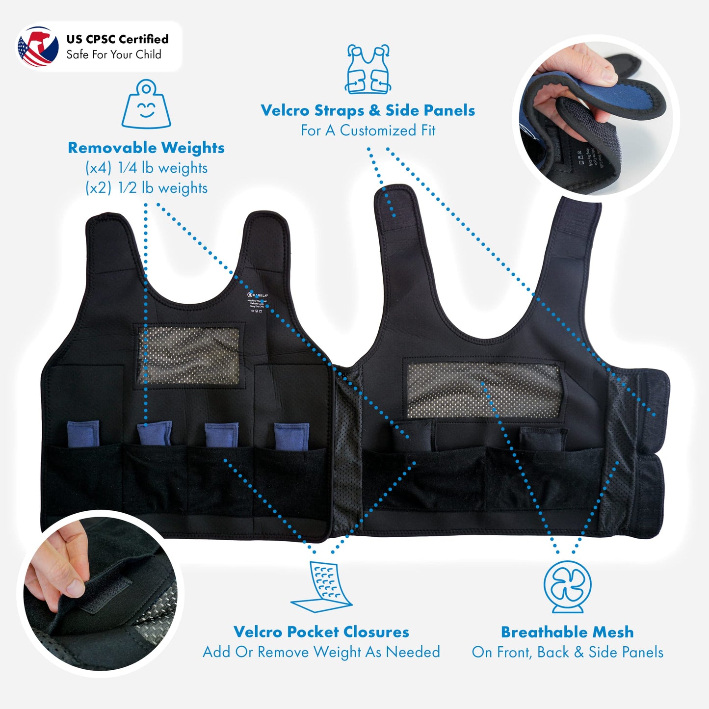 Weighted Compression Vest for Autism & Sensory Calm (Kids)
