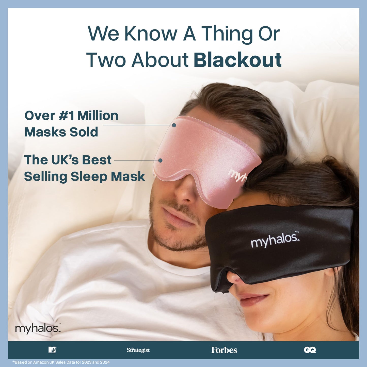 MyHalos® Sleep Mask – 3D Blackout Eye Mask for Women & Men, Side Sleepers, Zero Pressure Memory Foam Eyelash Friendly, Breathable,Award-Winning Sleep Aid for Travel (Black, 1 Count (Pack of 1)