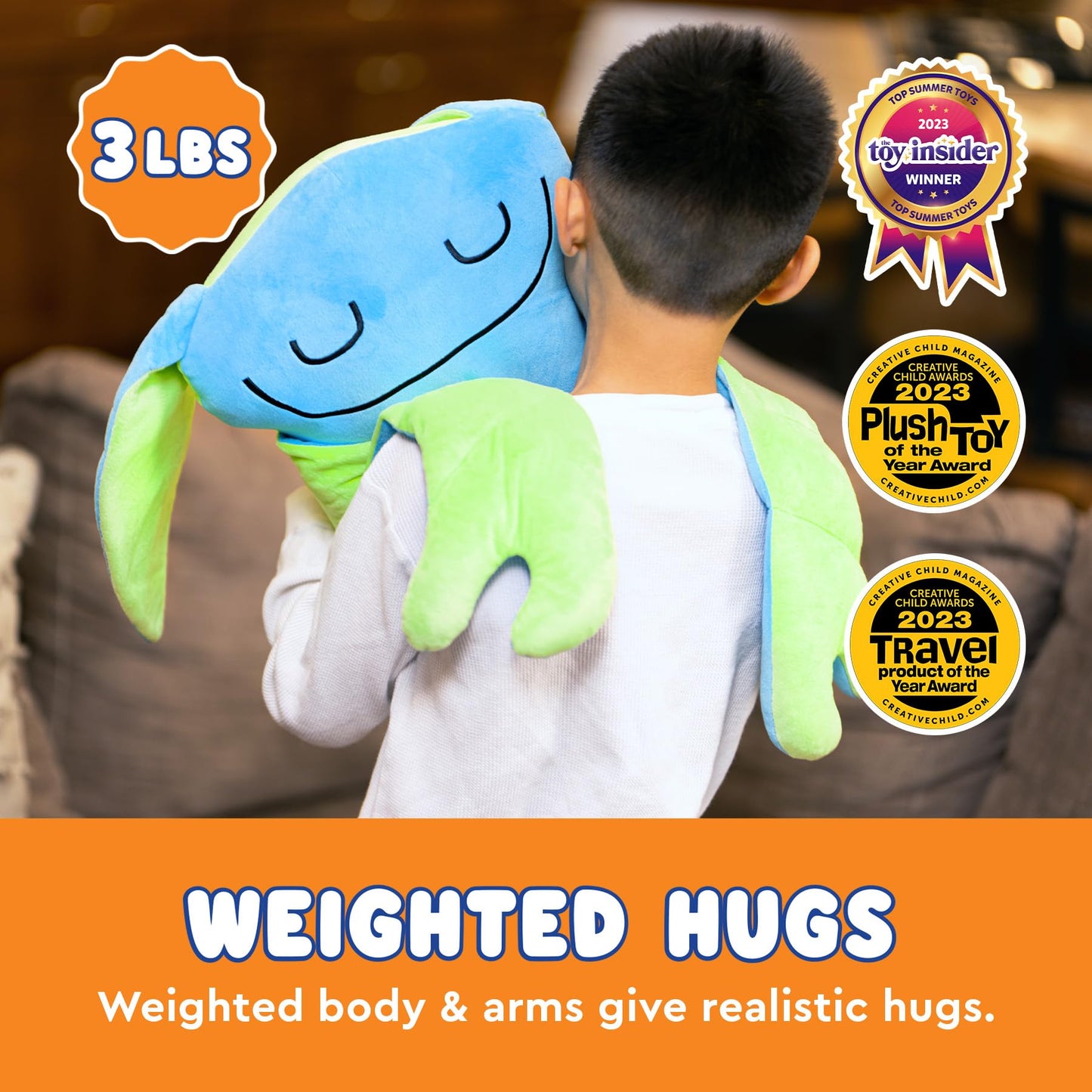 Bumpas Weighted Plush Toy - Calming Stuffed Animal, Realistic Hug, Machine Washable - Ages 3+