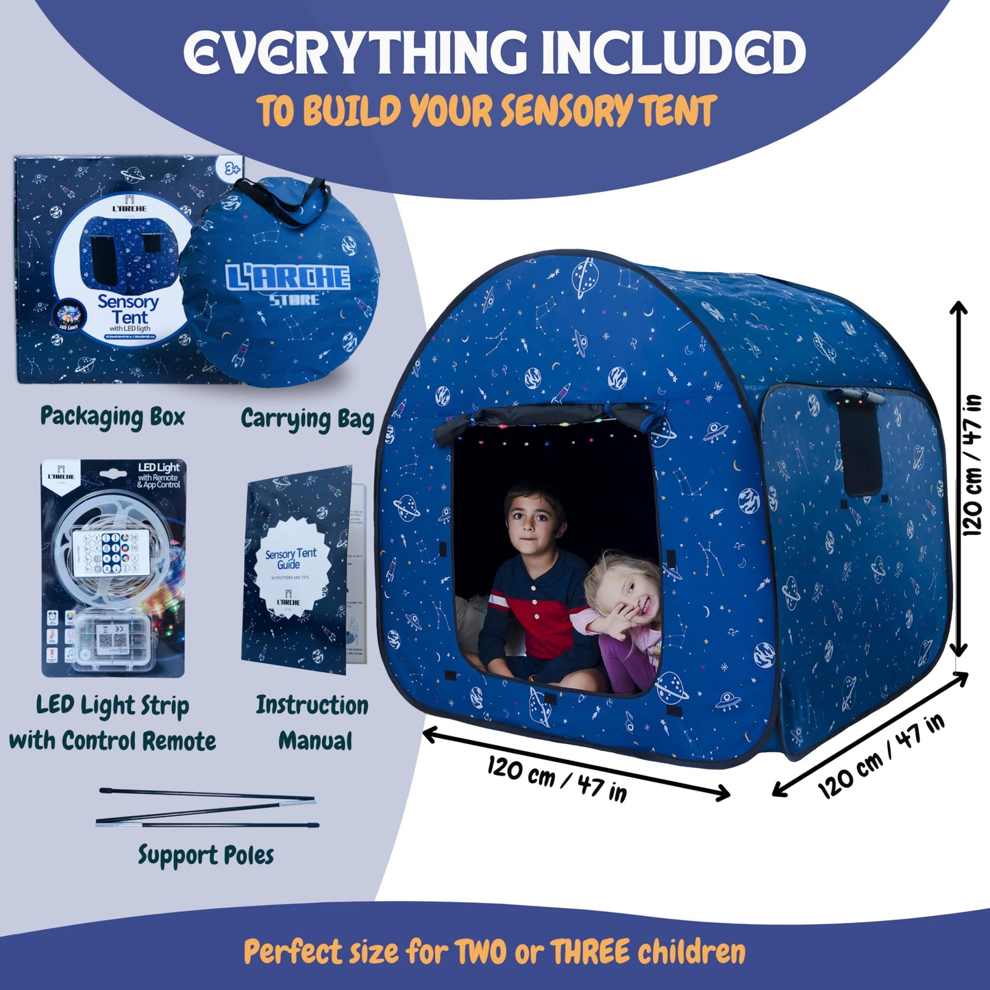 Sensory Tent for Autism & Calm Down Space (LED Blackout)