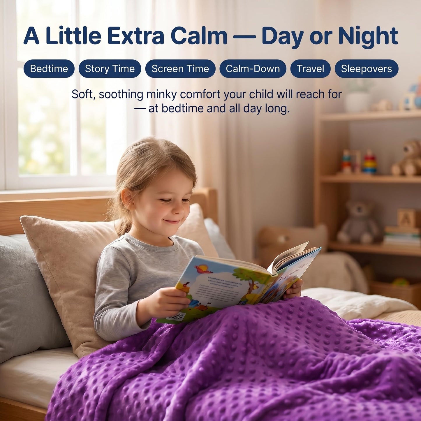 hazli Super-Soft Kids Weighted Blanket 5 Pounds - Weighted Blanket for Kids - Easy to Clean, Washable Minky Cover - 36x48 Inches 5lbs Child - Small Heavy Blanket for Girls and Boys