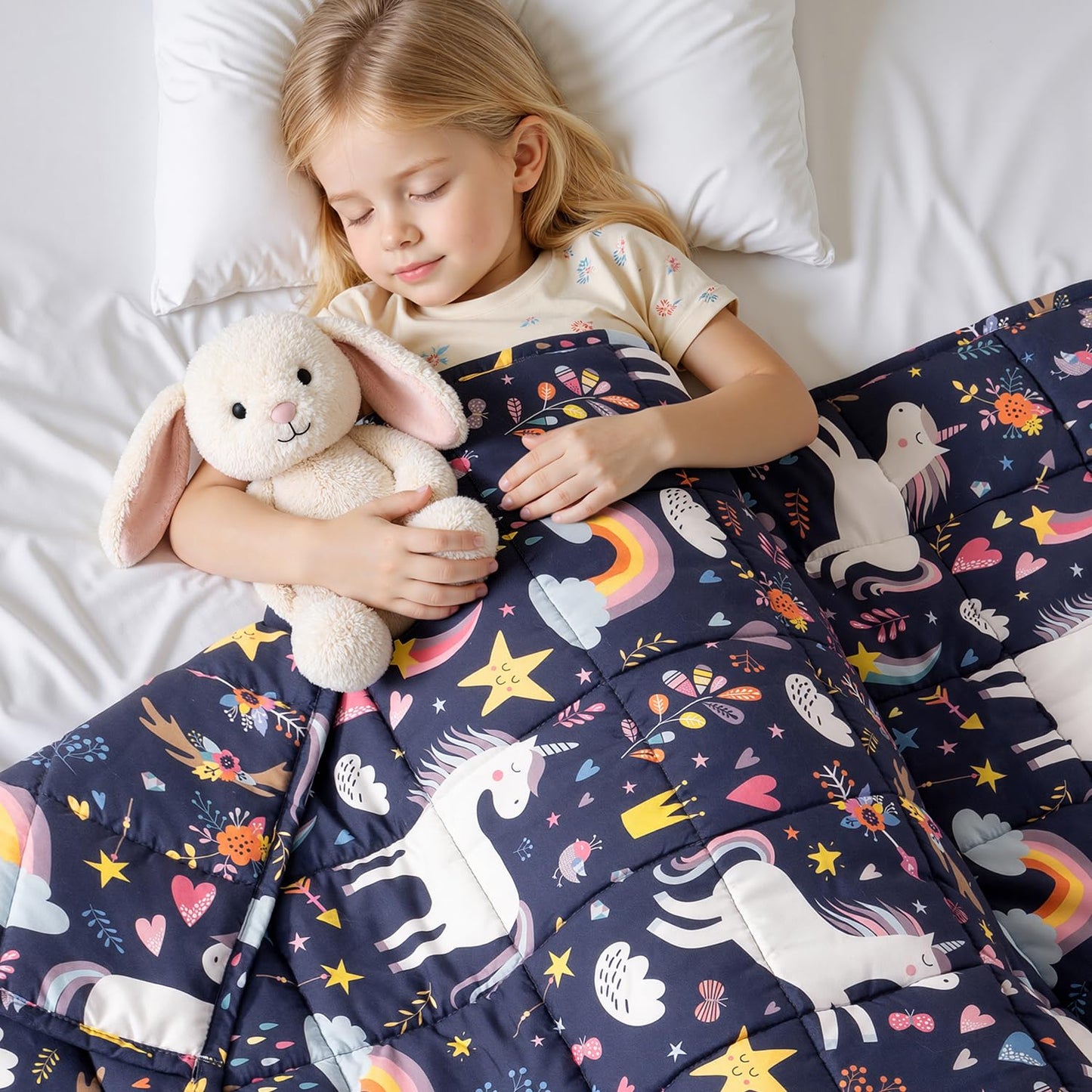 Kivik Weighted Blanket 3lbs, Blue Dinosaur Weighted Blankets, Cute Small Weighted Blankets 3 Pounds, Washable Soft Heavy Blanket Throw for All-Season, 36x48 Inches Blue