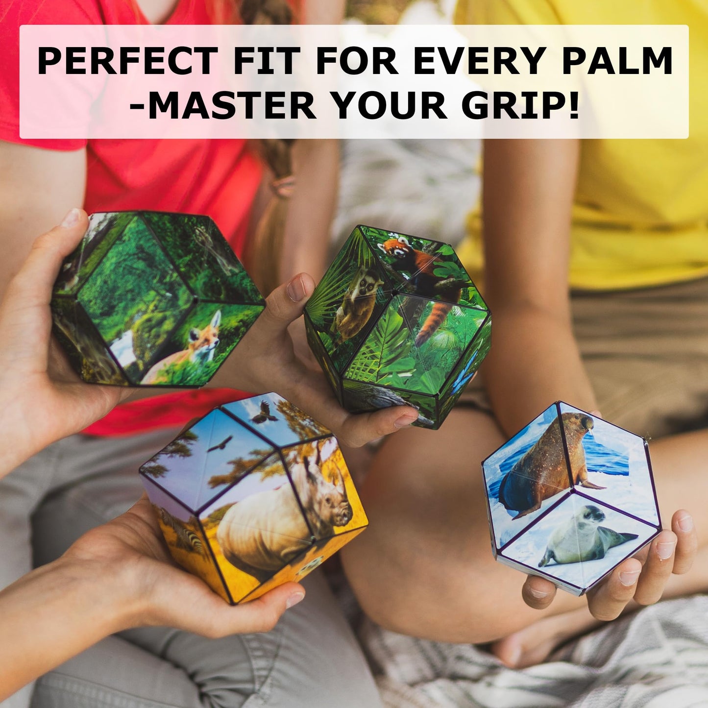Shashibo Sensory Fidget Toy for Adults & Kids, Stress Relief Fidget Toy for Adults, Teens & Kids, Cool Fidget Toys for Desk, Classroom Must Have, Sensory Shape Shifting Cube, 100+ Possible Shapes
