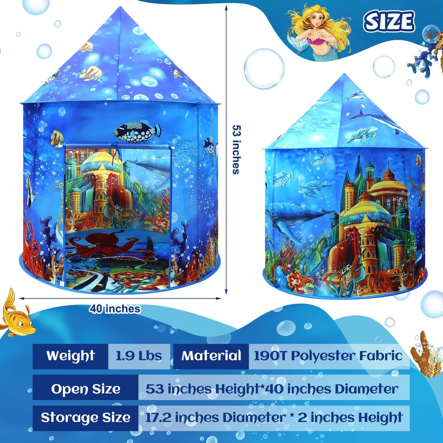 Kaivee Space World Play Tent Pop Up Kids Indoor Sensory Playhouse Children Foldable Kids Tent for Boys Girls Toddler as 3 4 5 6 7 Years Gift as Birthday Christmas Toys