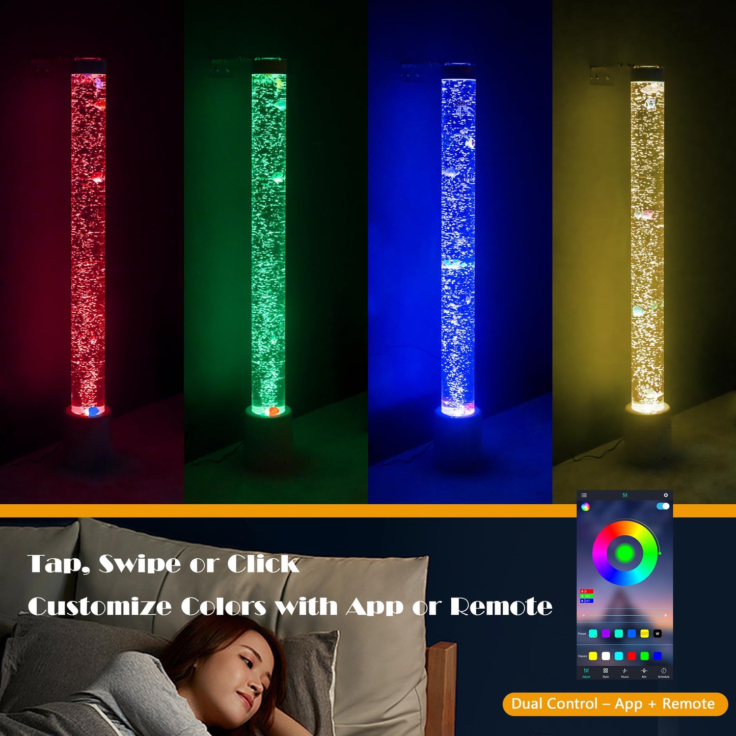 Sensory Bubble Tube Lamp for Autism & Calming Focus