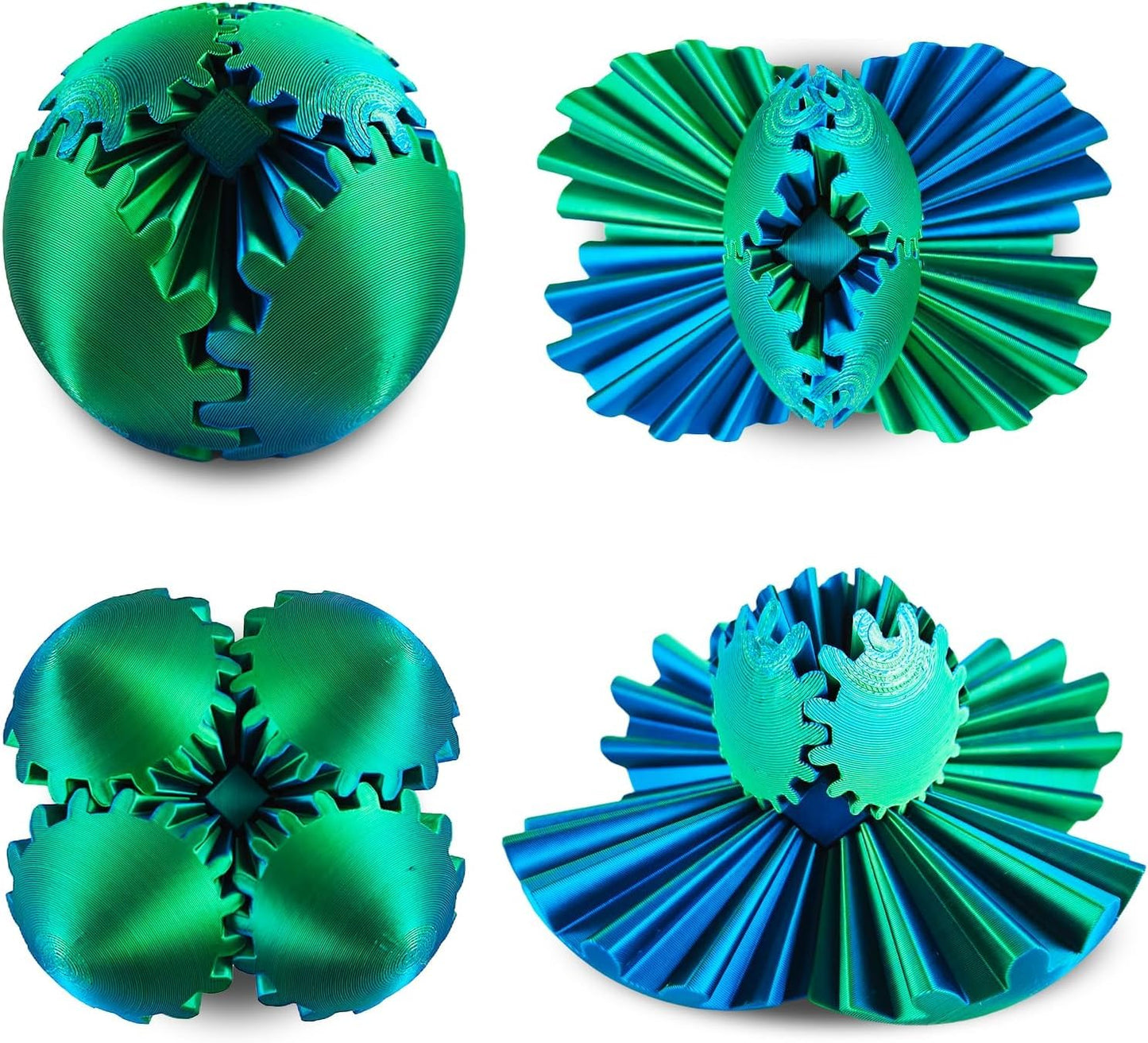 Gear Sphere, 3D Printed Gearsphere - The Steampunk Whirling Wonder Fidget Gear Ball, Gearsphere Cube Fidget Toy for Office and Home, Stress Relief Cool Stuff Toys Gift for 3+ Kids Adult (Purple)
