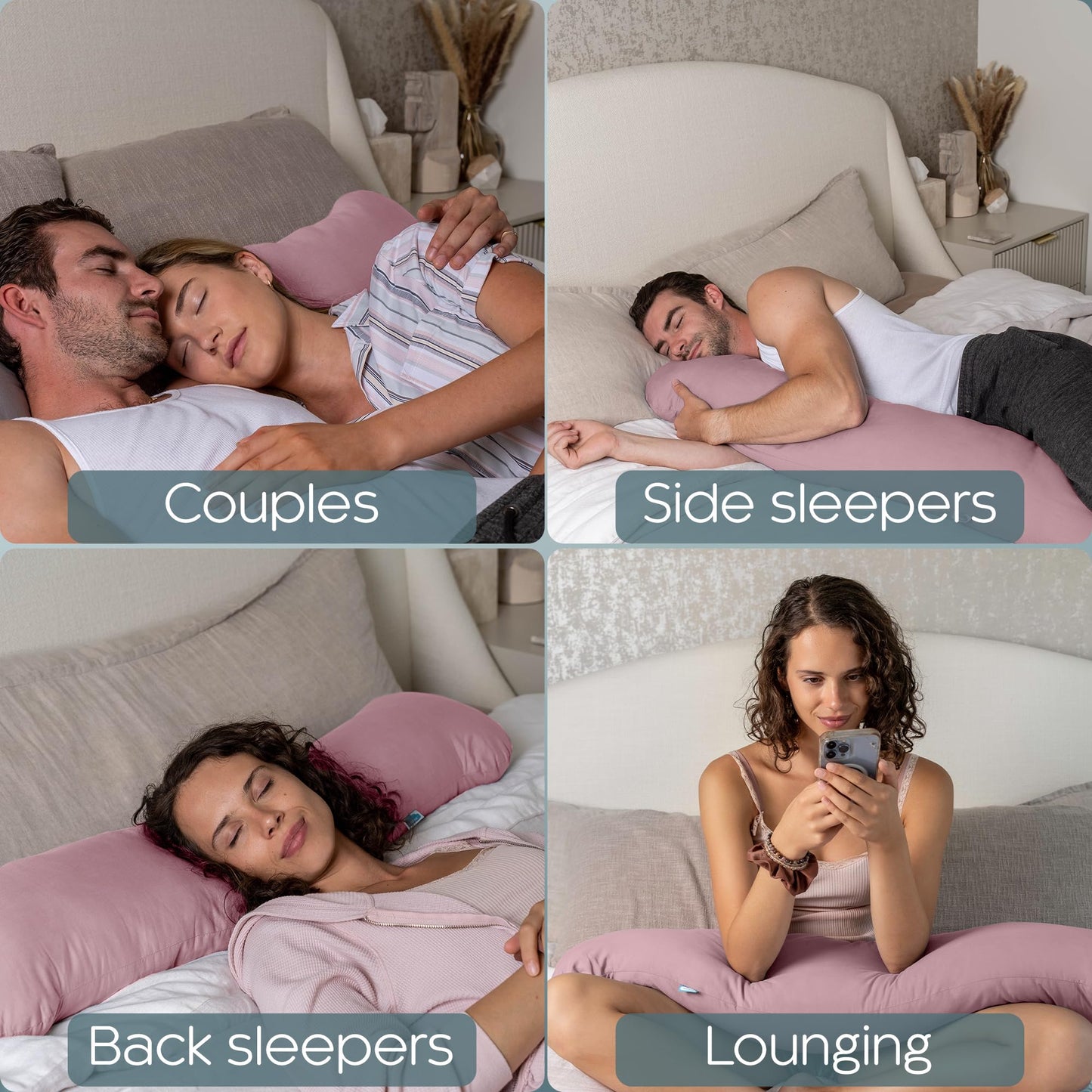 SleepCloud Weighted Body Pillow 6.5lbs - Weighted Pillow for Deeper Sleep (41" x 10") - Cooling Body Pillows for Adults, Full Body Pillow for Sleeping, Side Sleeper Body Pillow with Cover