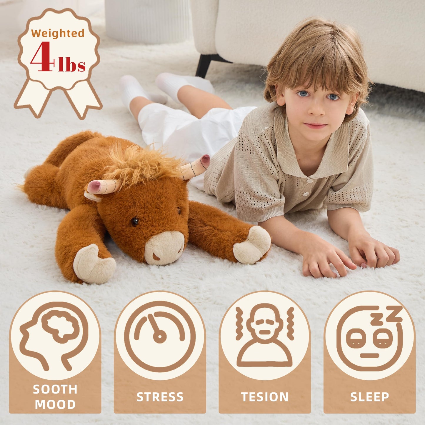 Weighted Sloth Stuffed Animal – 25 Inch, 4 lbs Plush Lying Toy for Kids and Adults – Soft and Cozy Weighted Companion for Bedtime, Gifting, and Everyday Comfort