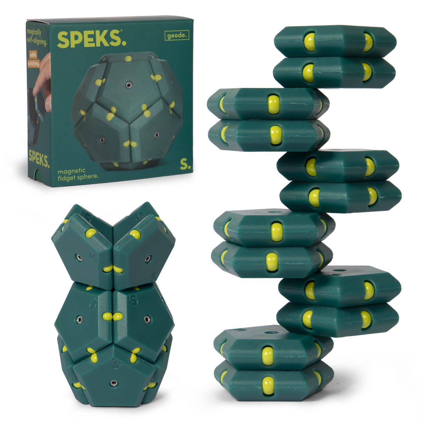 Speks Geode Magnetic Fidget Toy | Sensory Desk Toy for Adults & Teens 14+ | Stress Relief Gift | Sphere, Cool