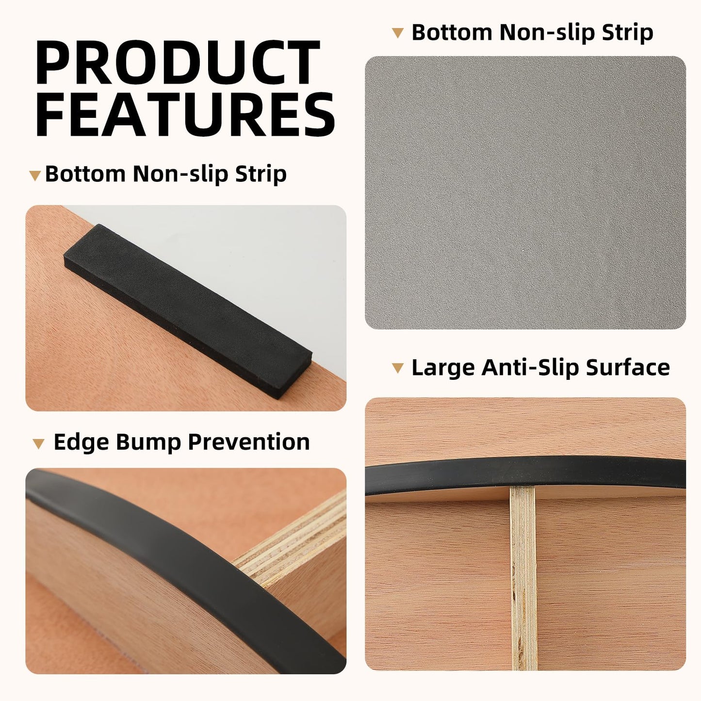 Juoe Balance Board Wobble Board for Adults and Kids - Anti-Slip 350LBS Balance Board for Physical Therapy,Balance Training,Posture Correction,Standing Desk Core Strength Wooden Balance Rocker Board
