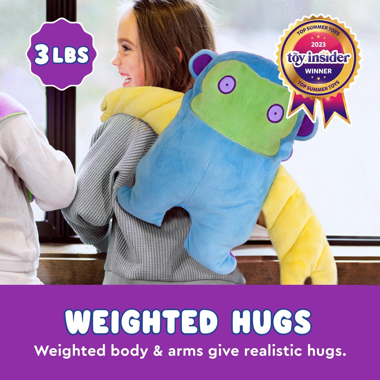 Bumpas Weighted Plush Toy - Calming Stuffed Animal, Realistic Hug, Machine Washable - Ages 3+