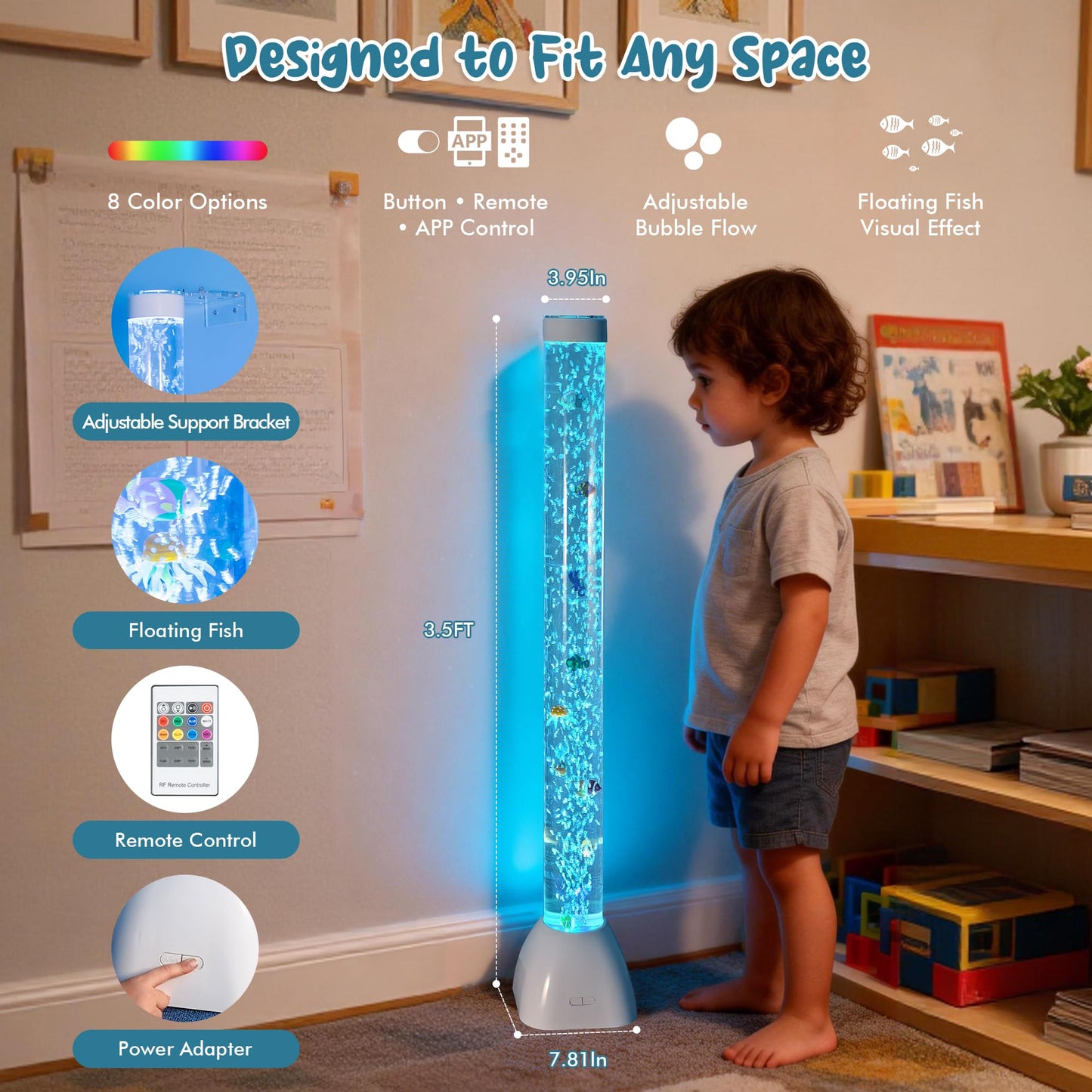 Sensory Bubble Tube Lamp for Autism & Calming Focus