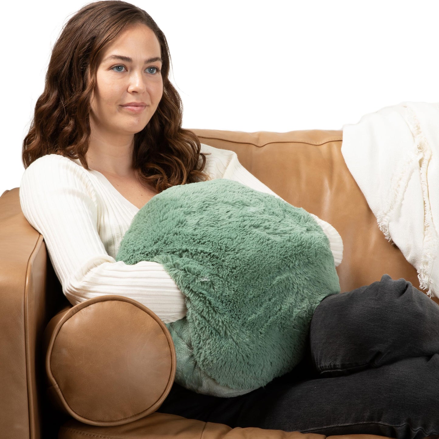 HUGIMALS The Hug Pillow in Gray | 10 lb Weighted Heavy Round Sensory Pillow w/Cozy Hand Pocket for Self-Care, Comfort, Relaxation, Sleep - Thoughtful Gift for Adults, Dad, Husband, Boyfriend, Partner