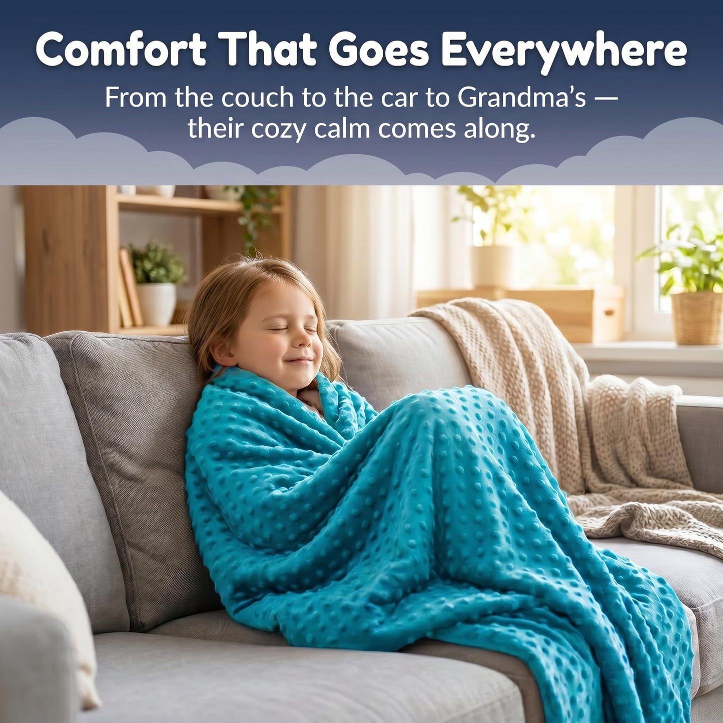 hazli Super-Soft Kids Weighted Blanket 5 Pounds - Weighted Blanket for Kids - Easy to Clean, Washable Minky Cover - 36x48 Inches 5lbs Child - Small Heavy Blanket for Girls and Boys