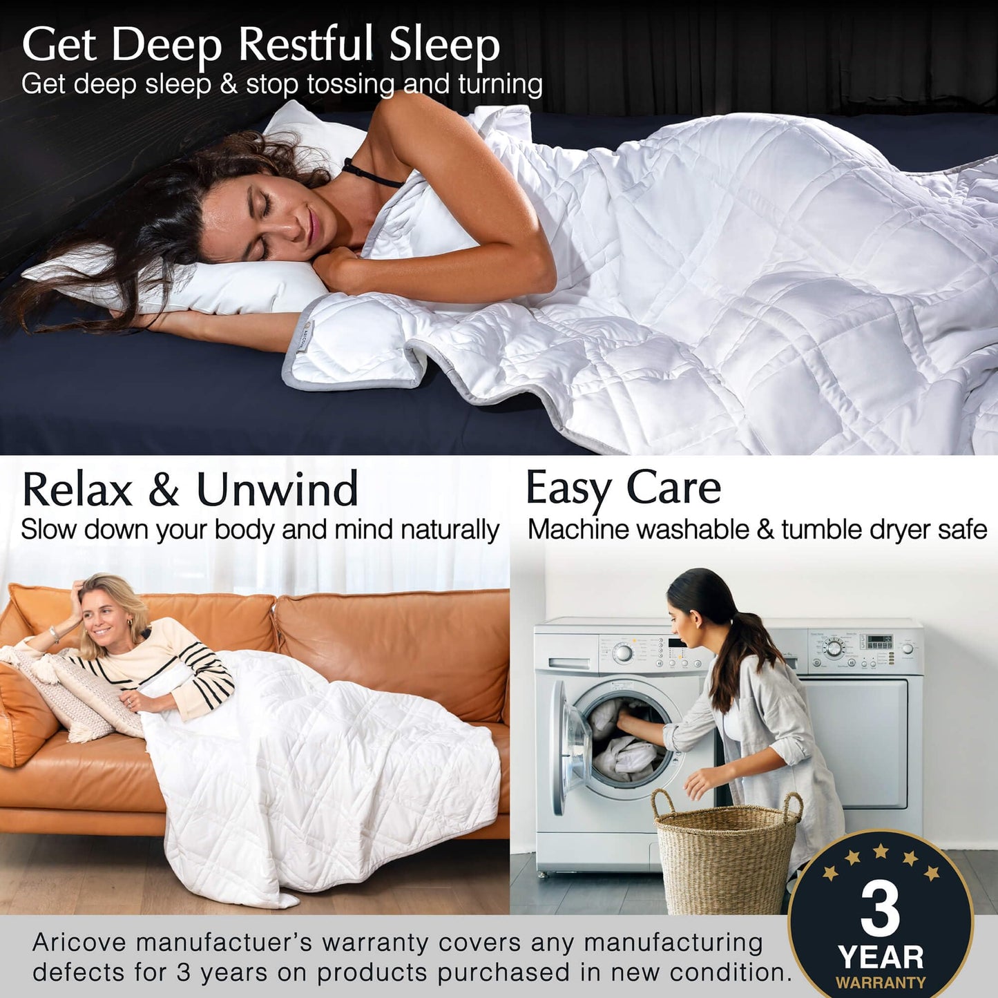 Weighted Blanket for Sensory Calm & Deep Sleep (Cooling Bamboo)