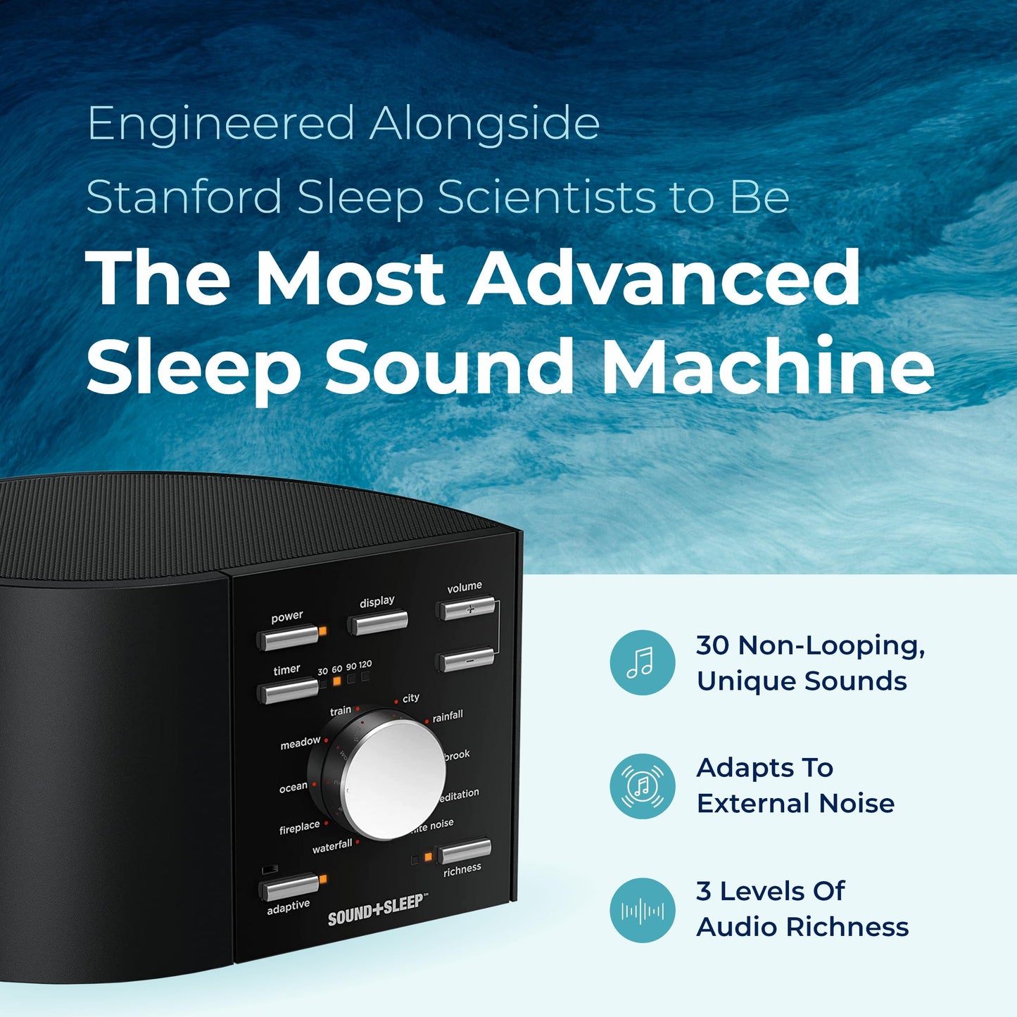 Adaptive Sound Technologies Sound + Sleep SE - White Noise Machine for Focus Support - Convenient Sleep Timer - Built-in Headphone Jack - Precision Volume Settings - Speech Privacy - White