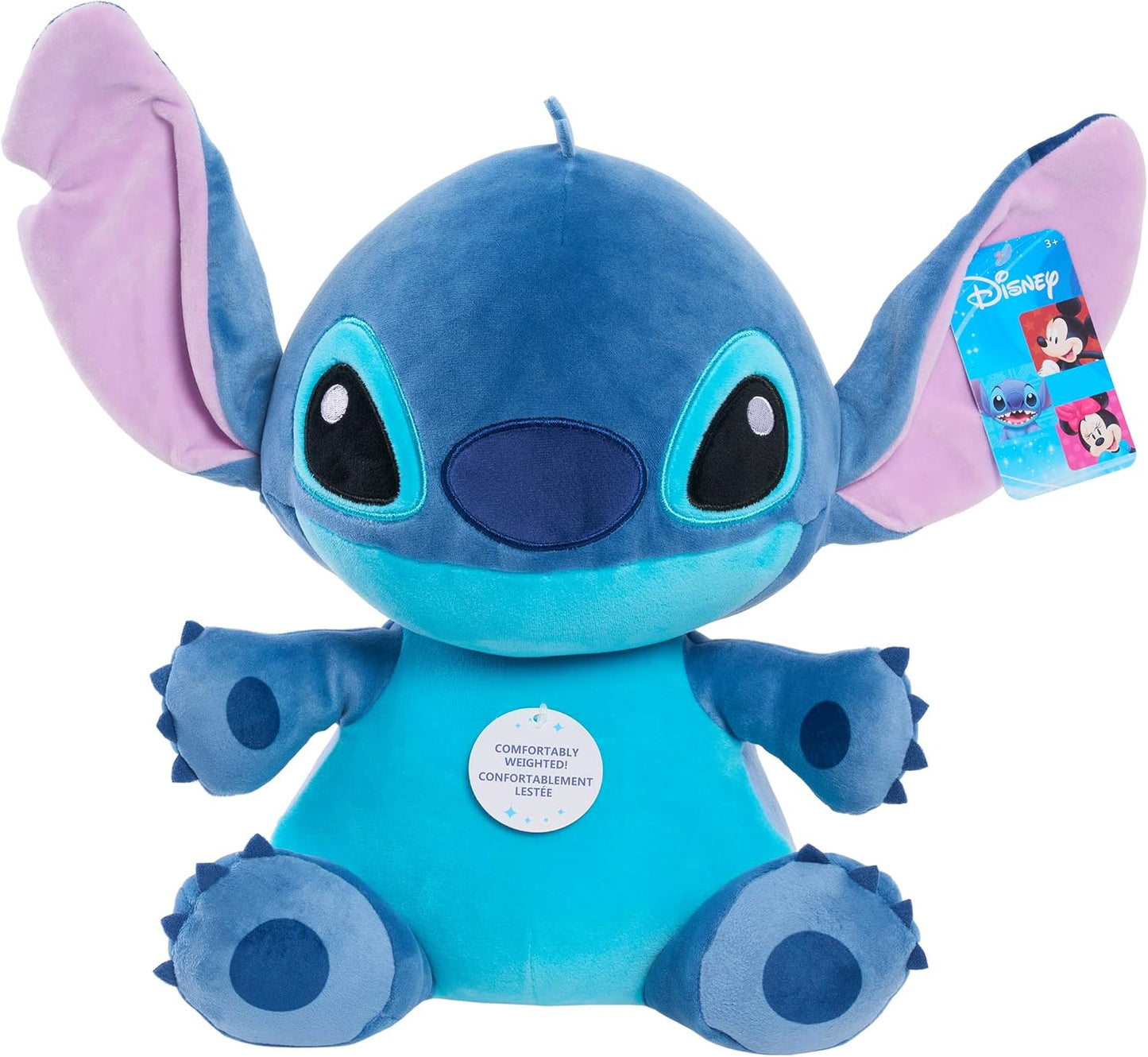 Disney Stitch Comfort Weighted Plush Stitch, 14-inch Stuffed Animal, Alien, Blue, Kids Toys for Ages 3 Up by Just Play