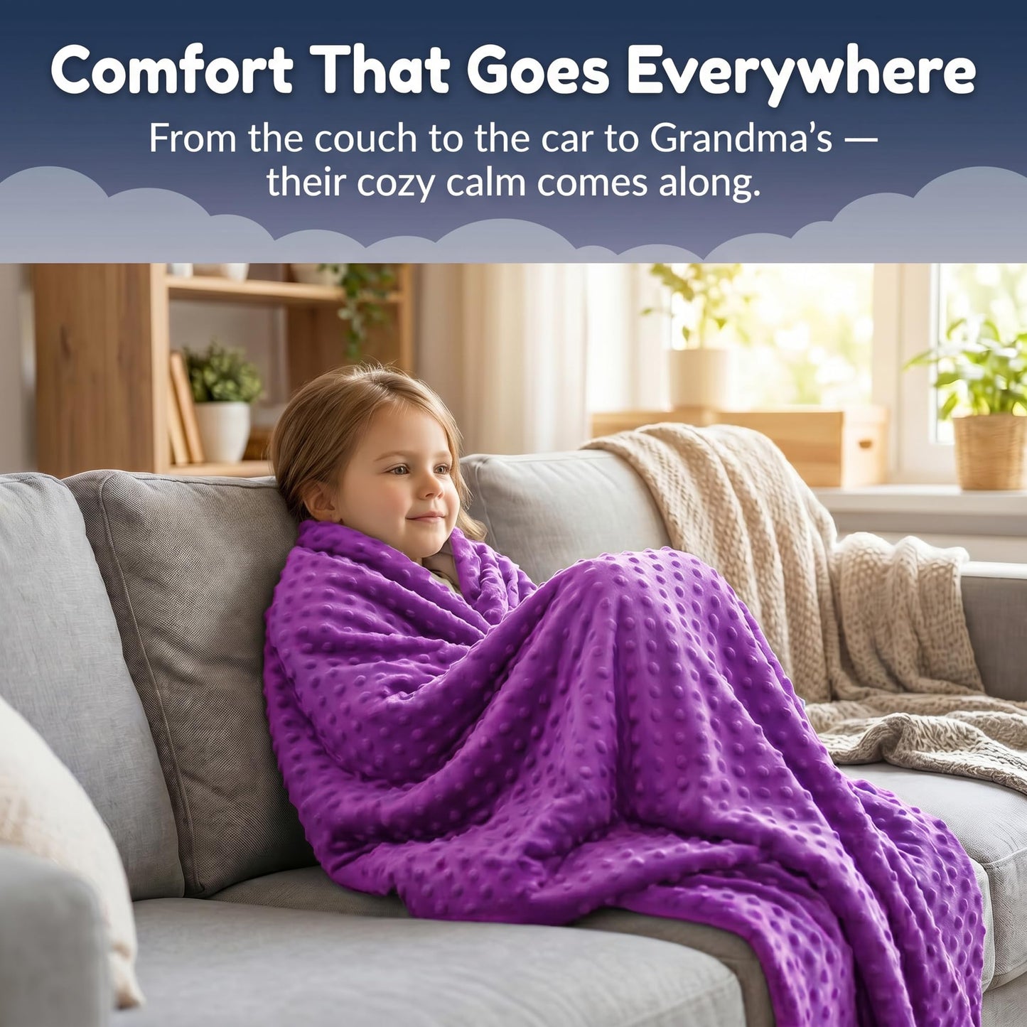 hazli Super-Soft Kids Weighted Blanket 5 Pounds - Weighted Blanket for Kids - Easy to Clean, Washable Minky Cover - 36x48 Inches 5lbs Child - Small Heavy Blanket for Girls and Boys