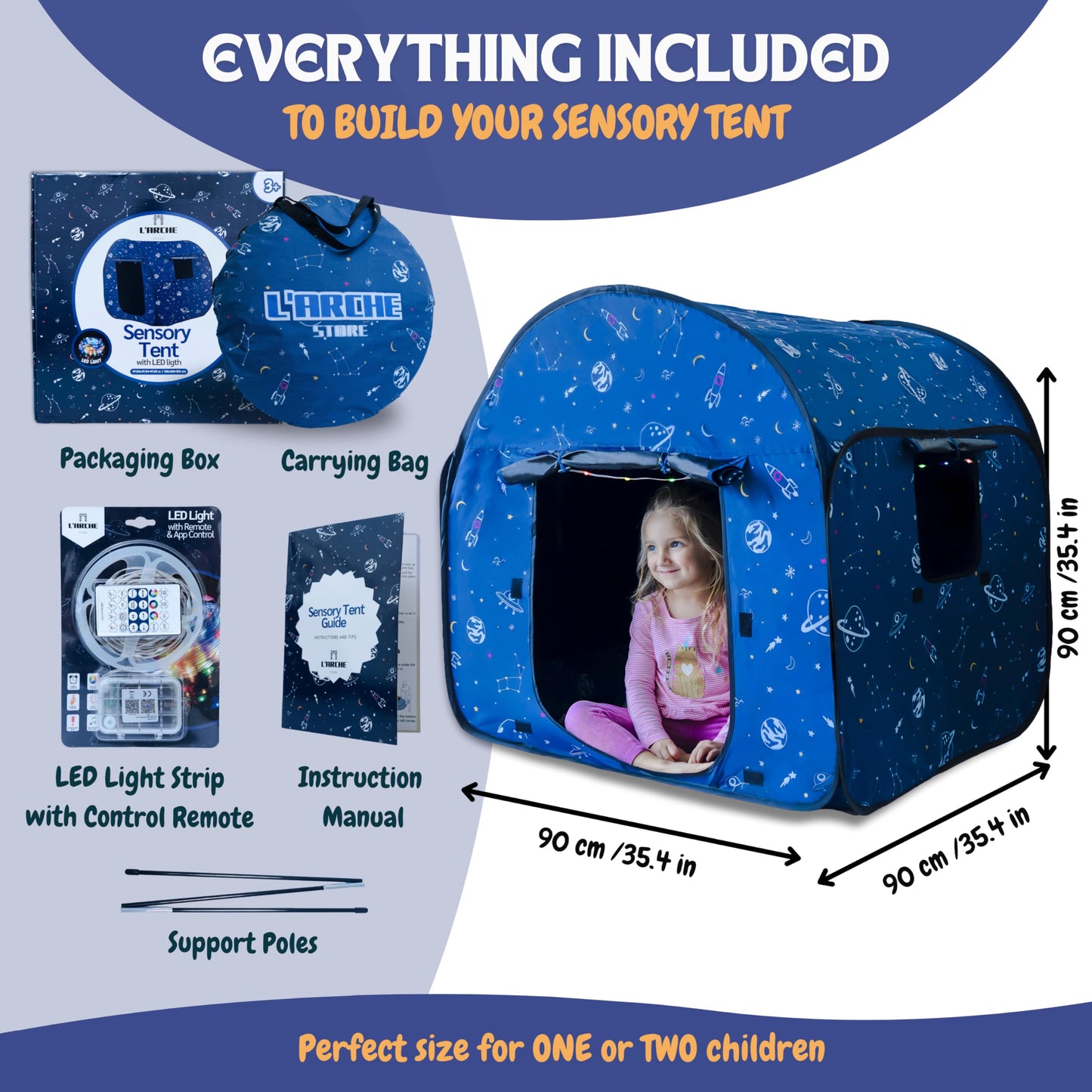 Sensory Tent for Autism & Calm Down Space (LED Blackout)
